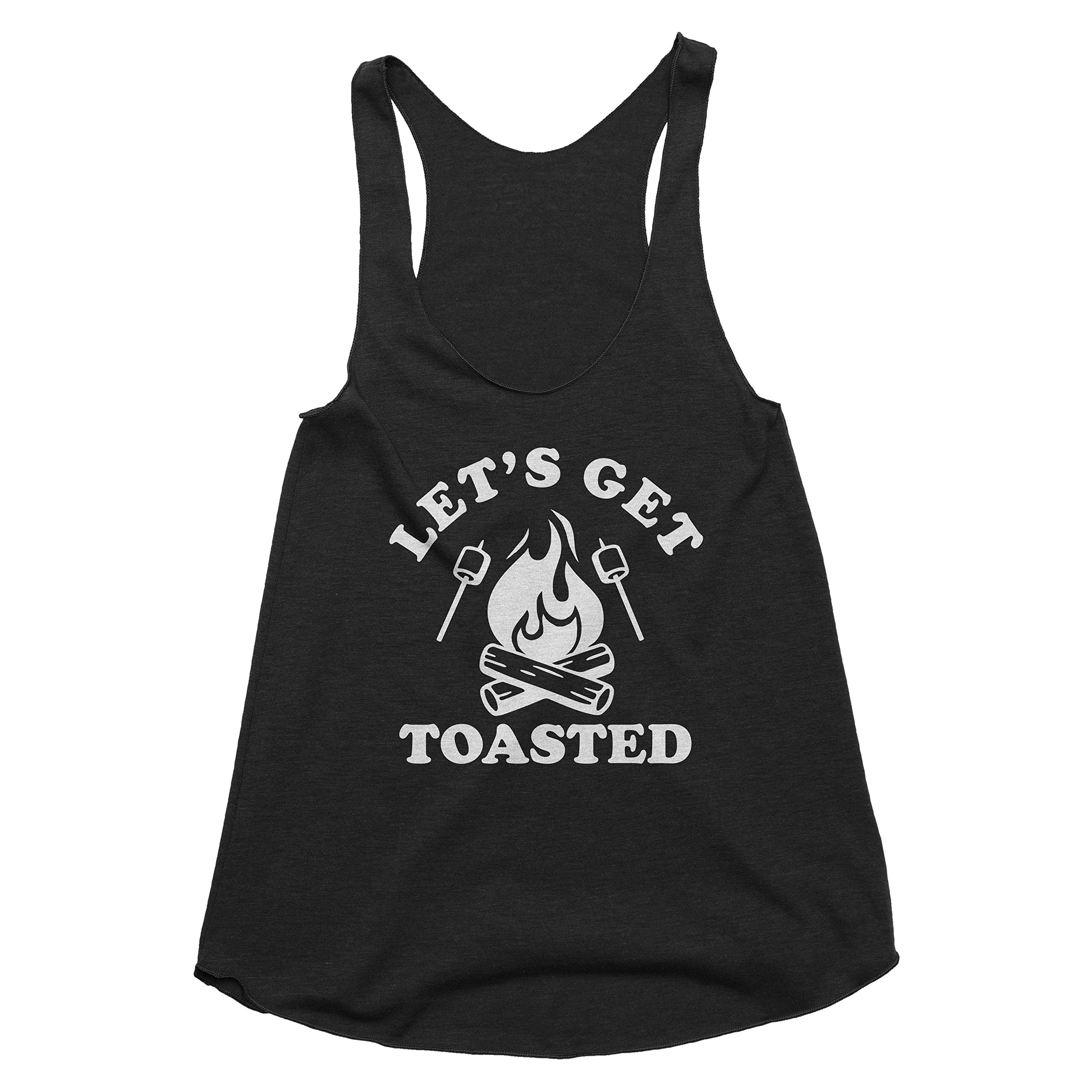 Spunky Pineapple 'Let's Get Toasted' Summer Vacation Graphic Tank Top - Perfect for Beach Parties, Camping & Marshmallow Roasting