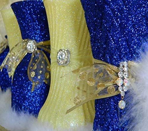 Elegant Royal Blue Wedding Champagne Flutes Set - 2 Flutes & 2 Cake Knives (4-Piece) for Toasting & Cake Cutting - Perfect Bridal Shower Gift & Wedding Present - Ideal for Wedding Receptions, Anniversary Celebrations & Romantic Dinners