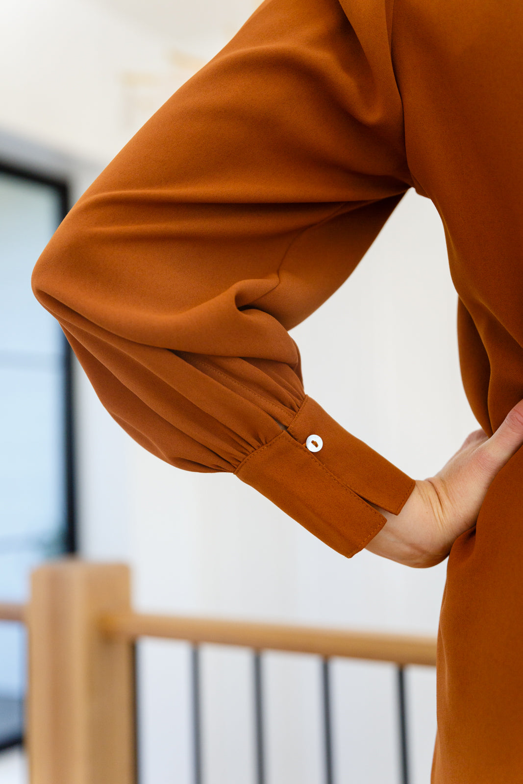Stylish V-Neck Blouse in Toffee Brown - Perfect for Work, Date Night & Casual Outfits | Women's Fashion Top