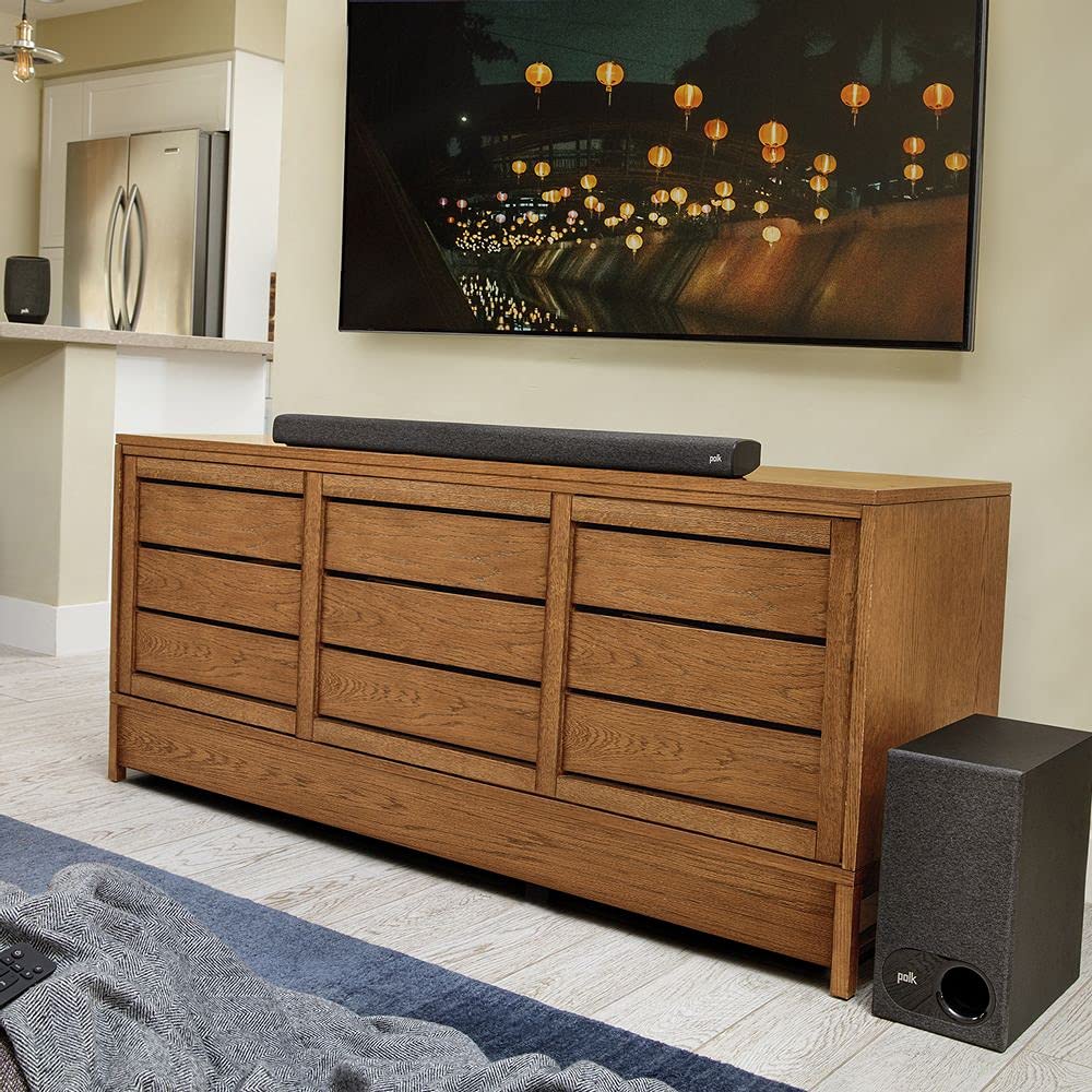 Polk Audio Signa S3 Ultra-Slim Sound Bar with Wireless Subwoofer - Built-in Chromecast & Google Assistant, Bluetooth Streaming, 8K/4K/HD TV Compatible - Perfect for Home Theater, Gaming & Movie Nights