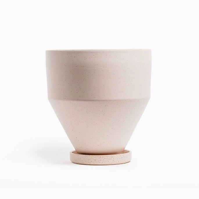 White Sesame Ceramic Planter 4.25 Inch - Small Flower Pot for Succulents, Herbs & Indoor Plants | Perfect for Home Decor, Office Desk & Gift Giving