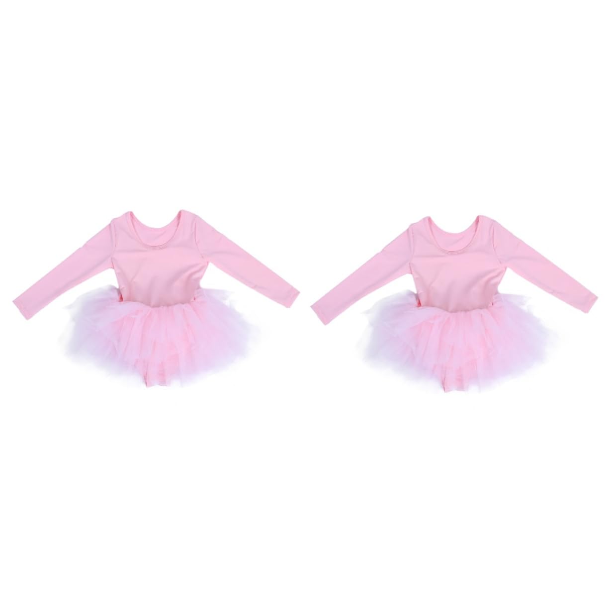 SAFIGLE Girls Ballet Dance Outfit - Soft Milk Silk Bodysuit with Tutu Skirt for Kids Ballet Class, Recital & Performance