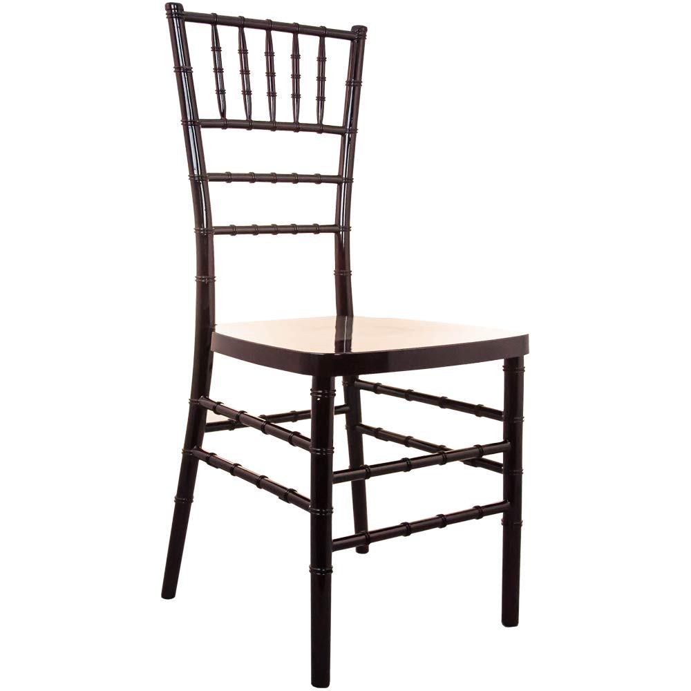 Premium Flash Furniture Mahogany Resin Chiavari Chair - Elegant & Durable Event Seating for Weddings, Banquets, and Upscale Parties