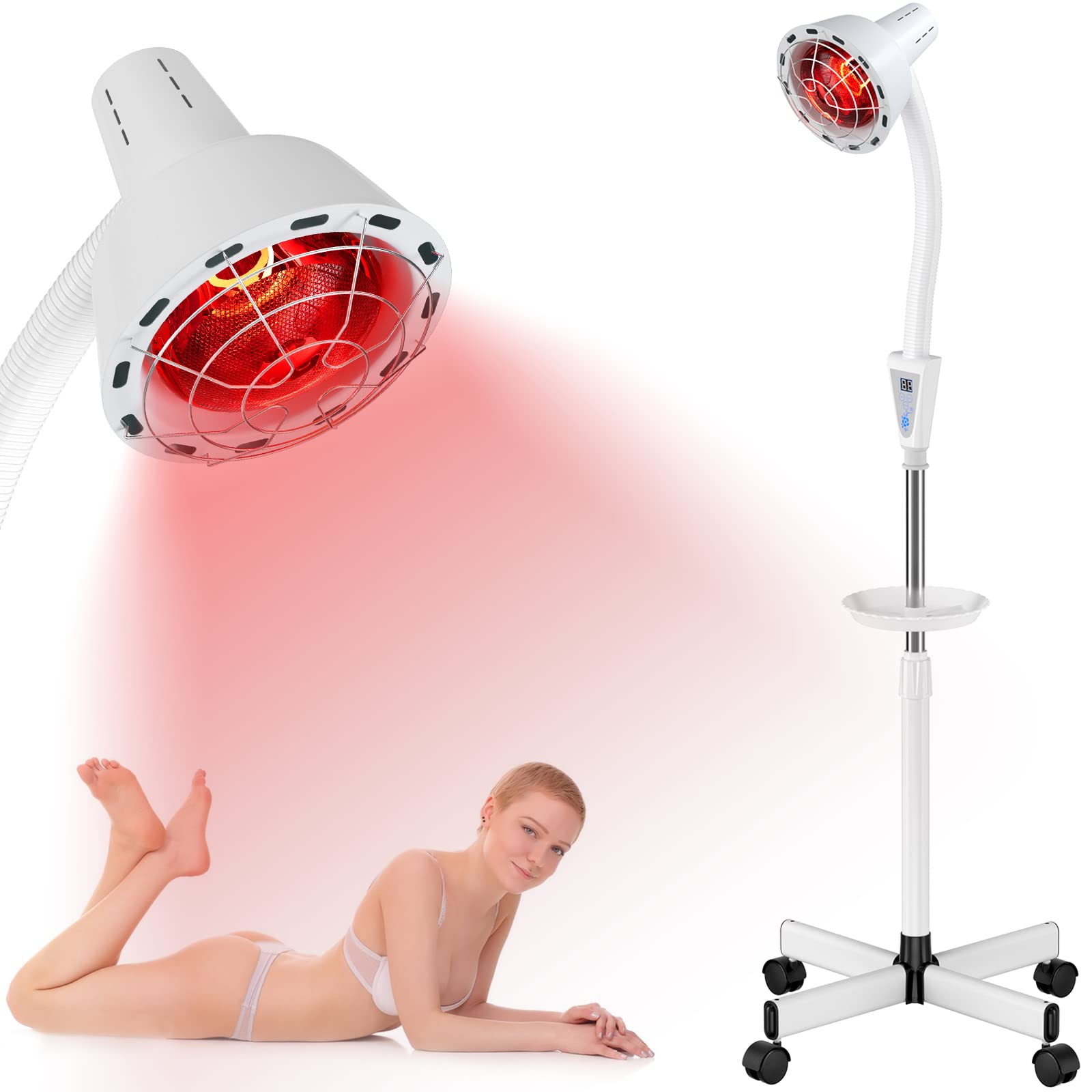 275W Near Infrared Therapy Lamp for Pain Relief & Body Healing - Portable Infrared Light Therapy Device with Stand for Home & Office Use