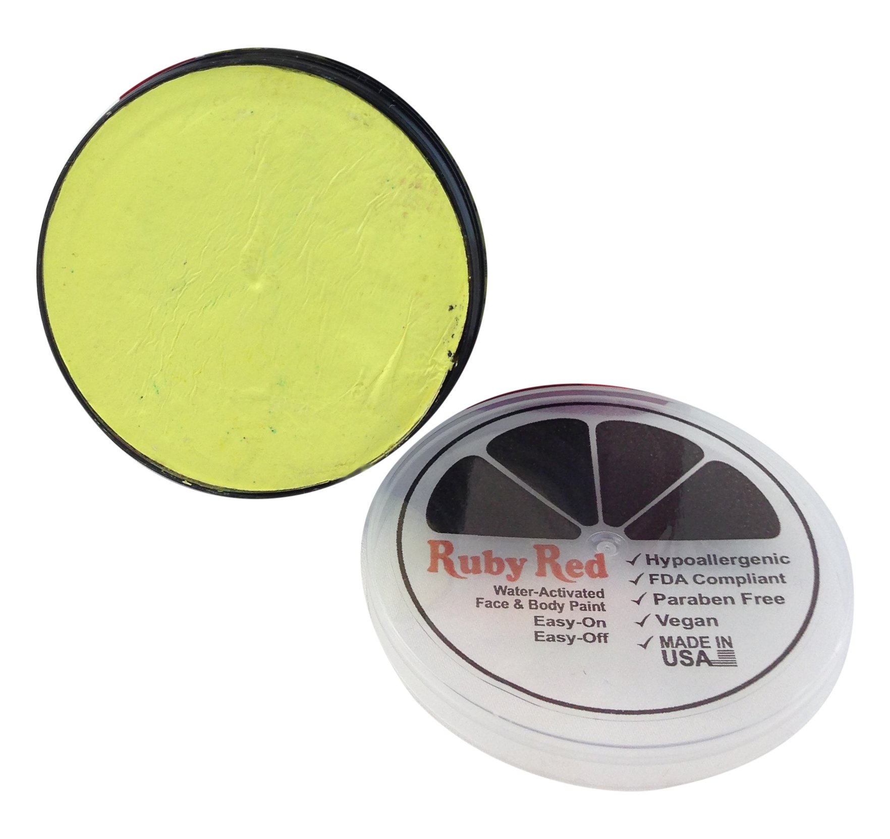 Ruby Red & Pastel Yellow Face Paint - 18 ML | Non-Toxic, Water-Based for Halloween, Cosplay & Face Painting | Safe for Kids & Adults