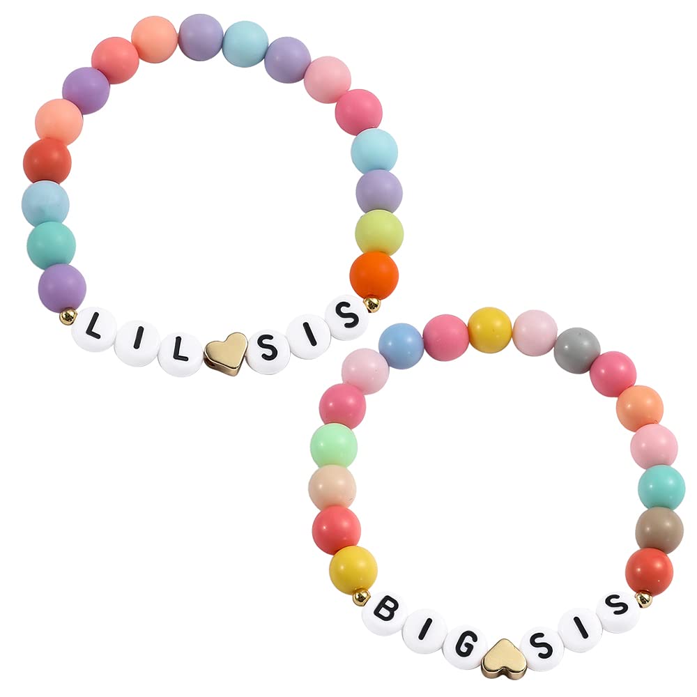 Big Sister Bracelet for Little Girls - Cute Sister Gift with Randomly Arranged Beads | Sister Jewelry for Big Sister Announcement & Sisters Gifts | Perfect for Birthdays, Sibling Reveals & Special Sister Moments