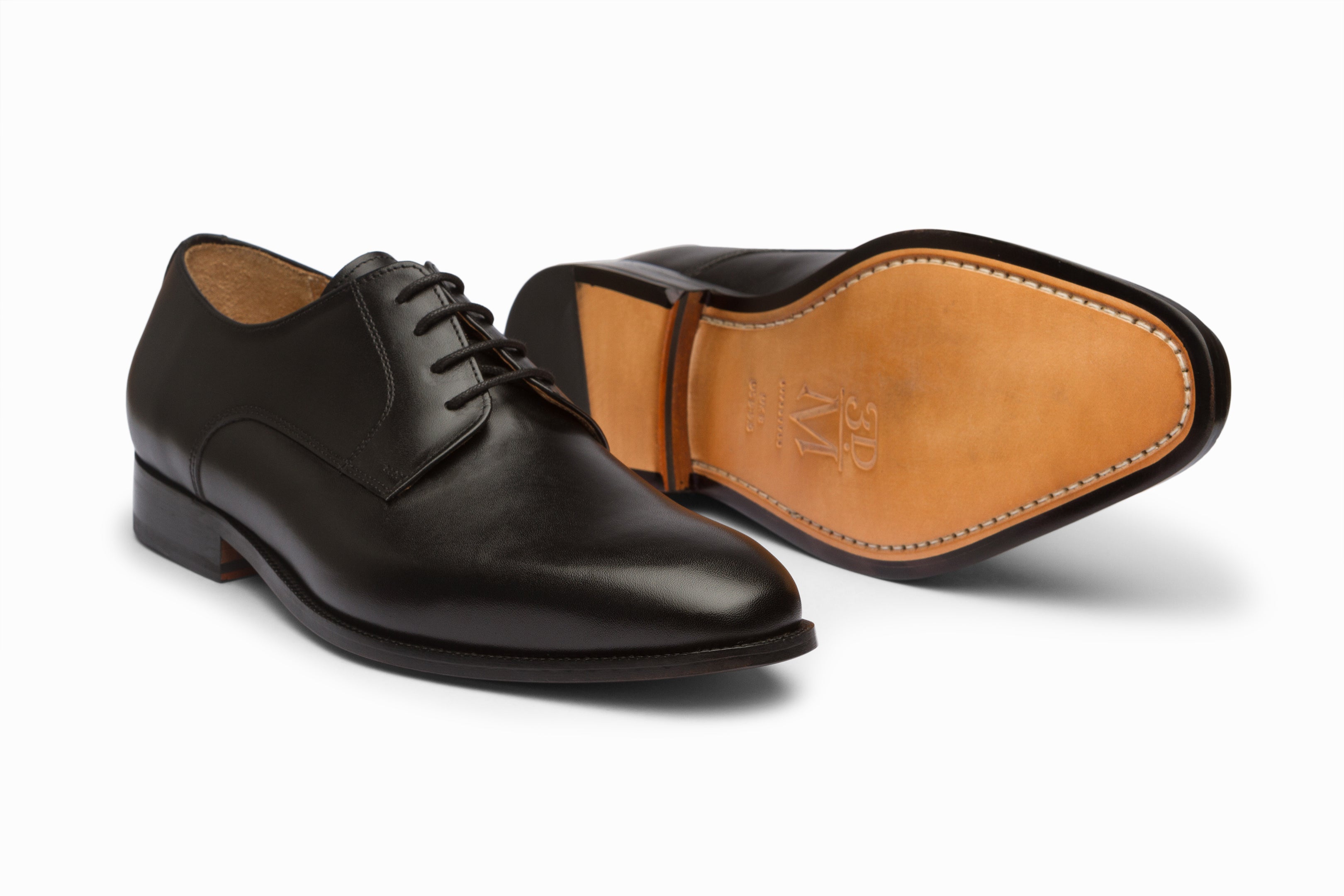 Men's Classic Plain Black Derby Shoes - Stylish & Comfortable Dress Shoes for Business, Office & Formal Occasions