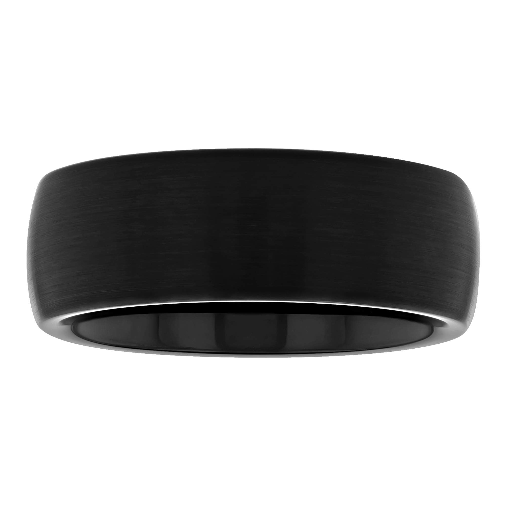 Men's 8mm Black Satin Tantalum Carbide Wedding Ring - Durable & Scratch-Resistant for Everyday Wear & Special Occasions