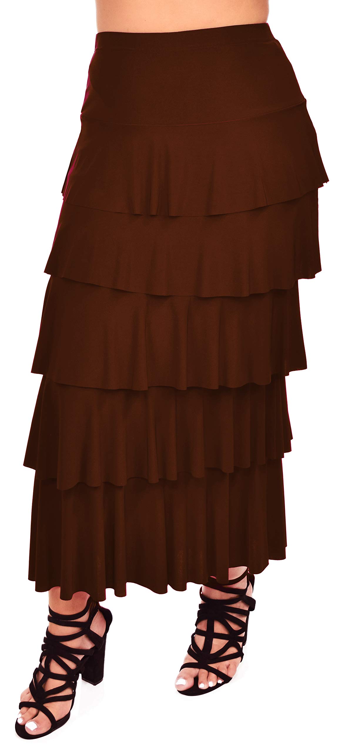 Boho Waterfall Tiered Maxi Skirt for Women - Regular & Plus Sizes | Flowy Layered Long Skirt for Beach, Festival & Summer Outfits