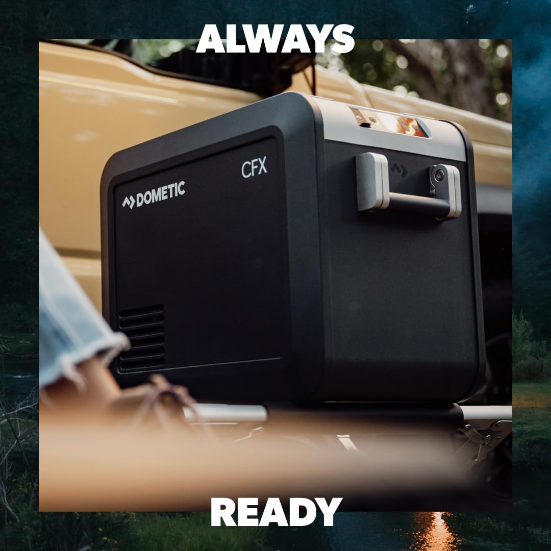 Dometic Portable Refrigerator Freezer with Ice Maker - 12V/24V DC & 110V AC Power, Solar Compatible - Perfect for Camping, RV Trips, Road Travel & Outdoor Adventures