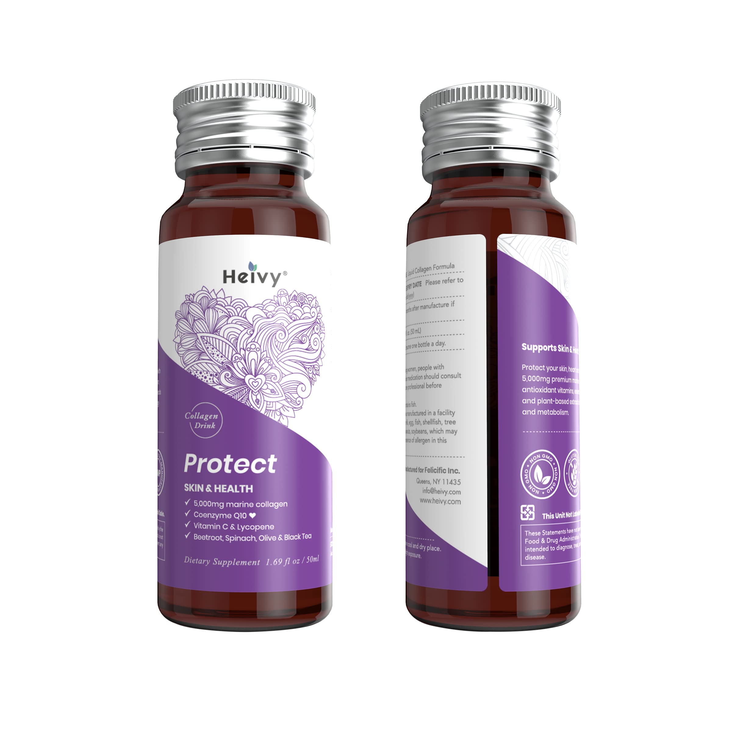 Premium Marine Collagen Drink for Women - 1.69 Fl Oz (30 Pack) | Energy Booster with Antioxidants | Supports Detox & Skin Health | Great for Post-Workout Recovery & Daily Wellness Routine