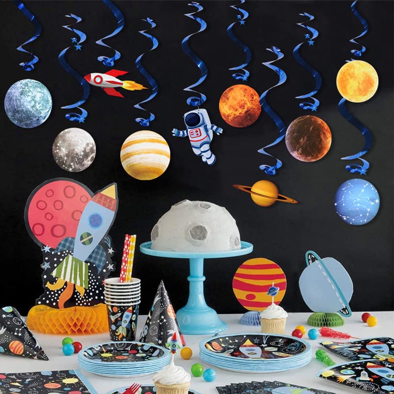 10PCS Solar System Hanging Swirl Decorations - Space Themed Party Supplies for Kids Room, Classroom & Astronomy Birthday Decor - Perfect for Science Fair, STEM Education & Galaxy Themed Events