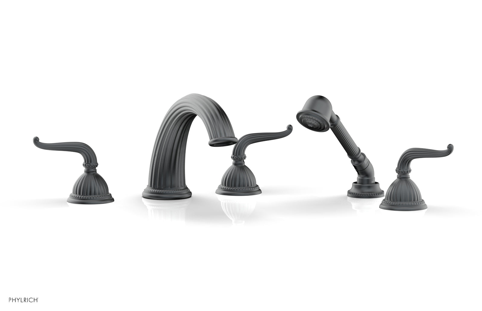 GEORGIAN & BARCELONA Deck Mounted Bathtub Faucet Set with Hand Shower and Lever Handles K2141P1 - Perfect for Modern Bathroom Renovations and Spa-Like Showower Experience