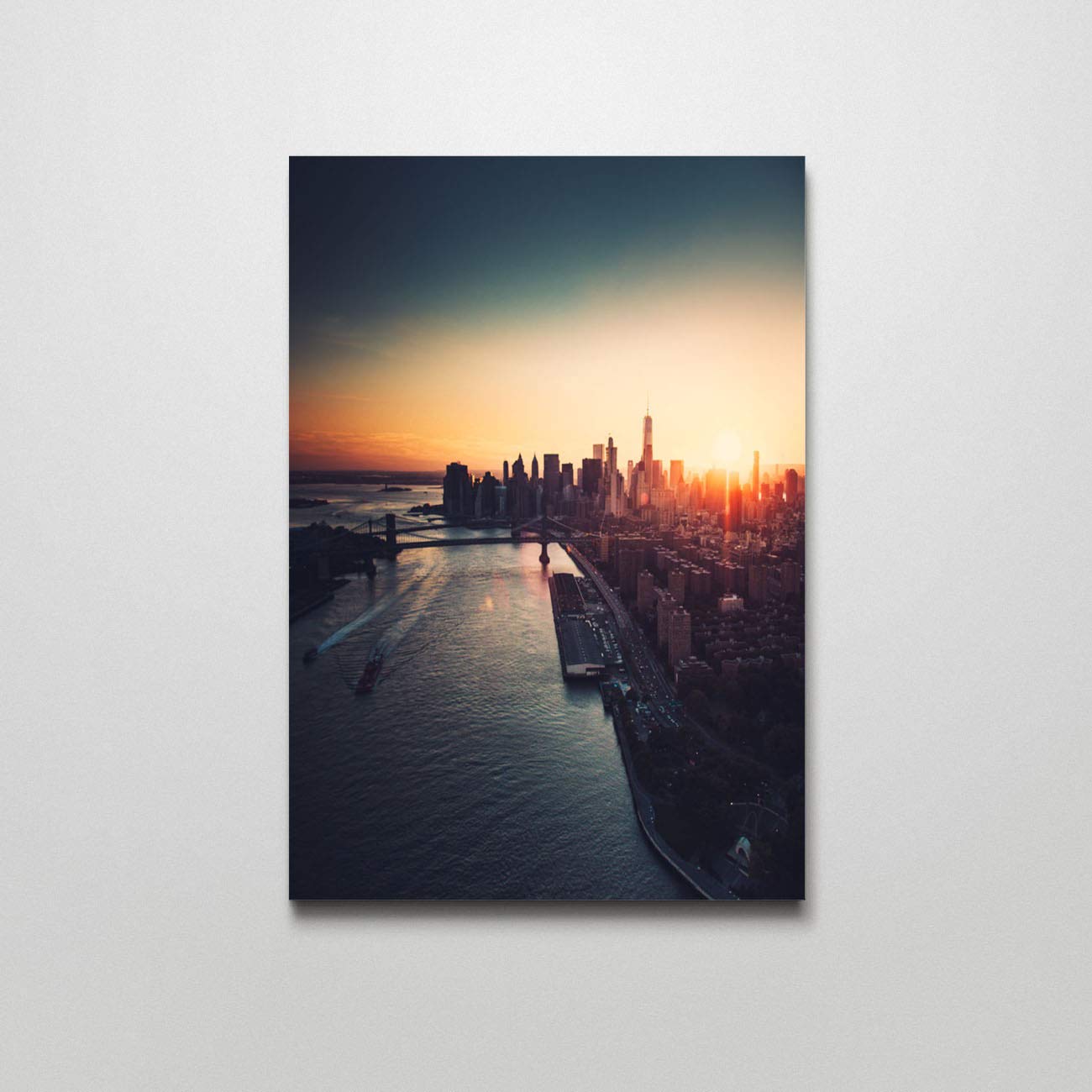 Manhattan Aerial View City Canvas Wall Art - 16x24 Inch Modern Home Decor for Living Room & Bedroom - Perfect Wall Decor for Urban Style & Office Spaces