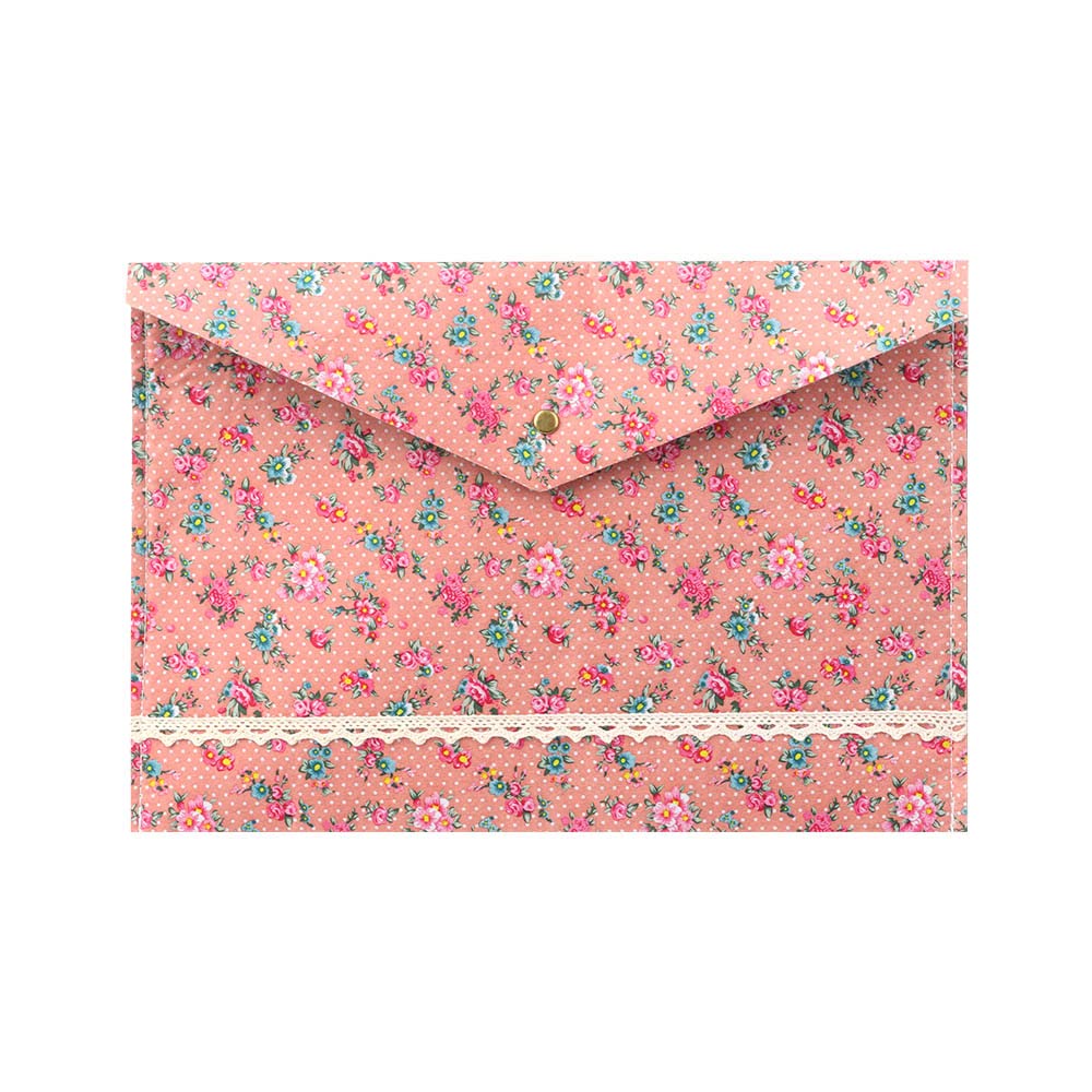 Elegant Floral Canvas Felt File Organizer - Portable A4 Document Briefcase for Office, School & Travel - File Folder, Paper Holder & Stationery Storage Bag (Floral Pattern)