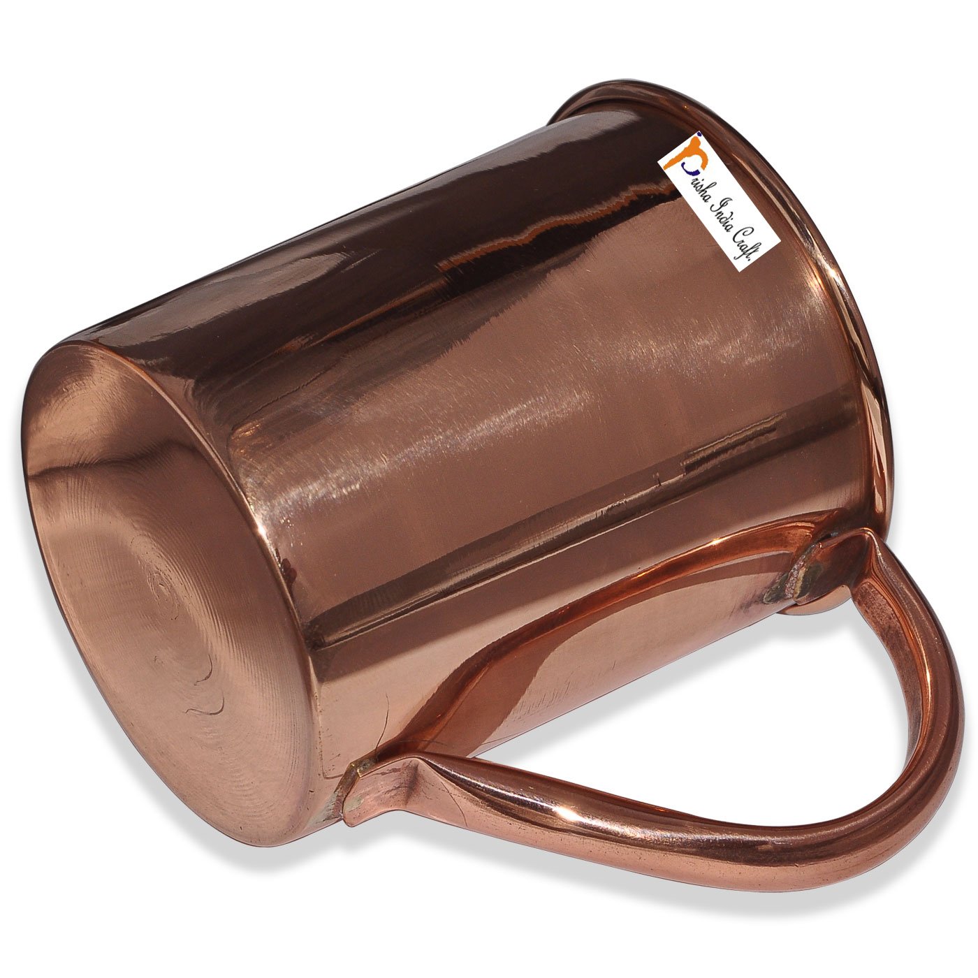 Prisha India 6-Piece Copper Mule Mug Set with Straws - 450ml (15oz) Moscow Mule Cups for Cocktails, Iced Coffee & Cold Drinks - Perfect for Parties, Bars & Home Entertaining