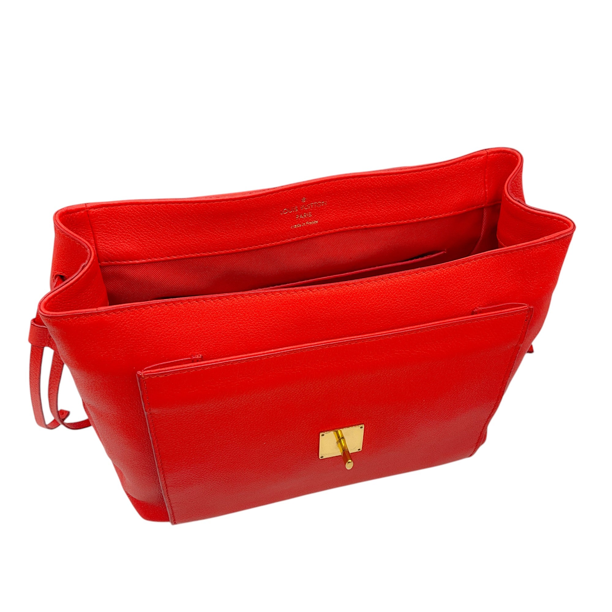 Louis Vuitton Rubis Cruise 2015 Pebbled Leather Lockme PM Tote Bag - Stylish Designer Handbag for Women, Perfect for Work, Travel and Everyday Use