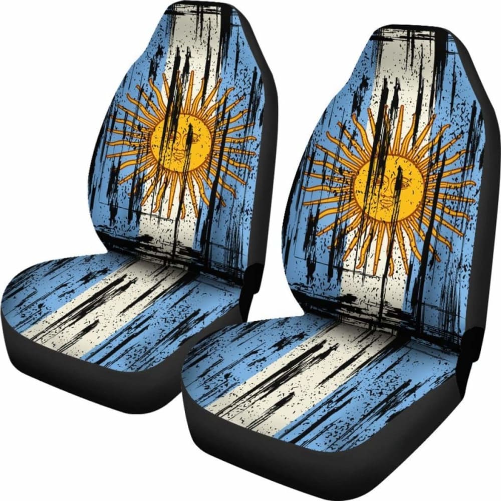 Argentina Grunge Flag Car Seat Cover - Durable & Stylish Universal Fit for Cars, Trucks & SUVs - Perfect for Road Trips, Travel & Patriotic Decor