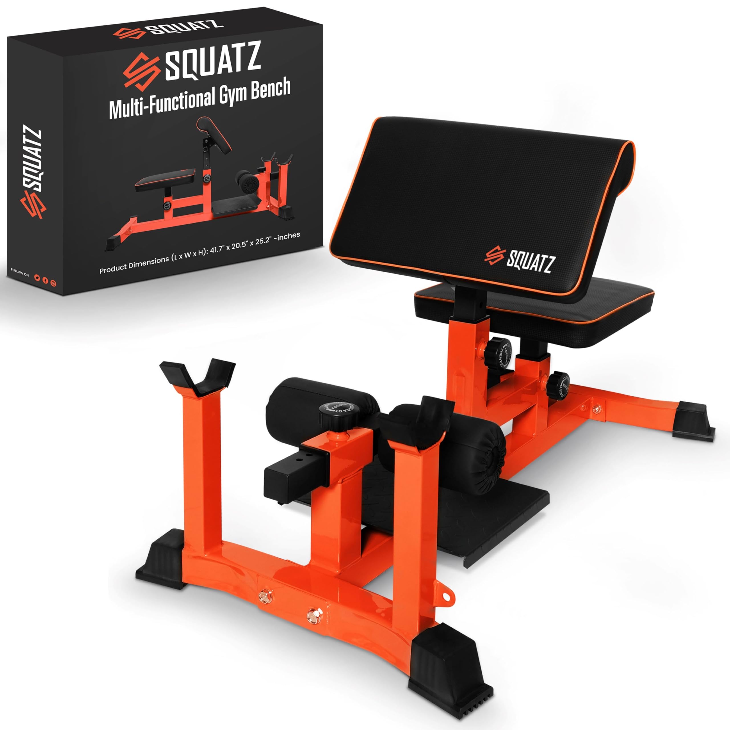 SQUATZ Foldable Sissy Squat Machine - Adjustable Home Gym Leg Press Bench for Thighs & Abs Workout | Multifunctional Fitness Equipment for Home & Office Training | Perfect for Strength Training, Bodybuilding & Leg Exercises