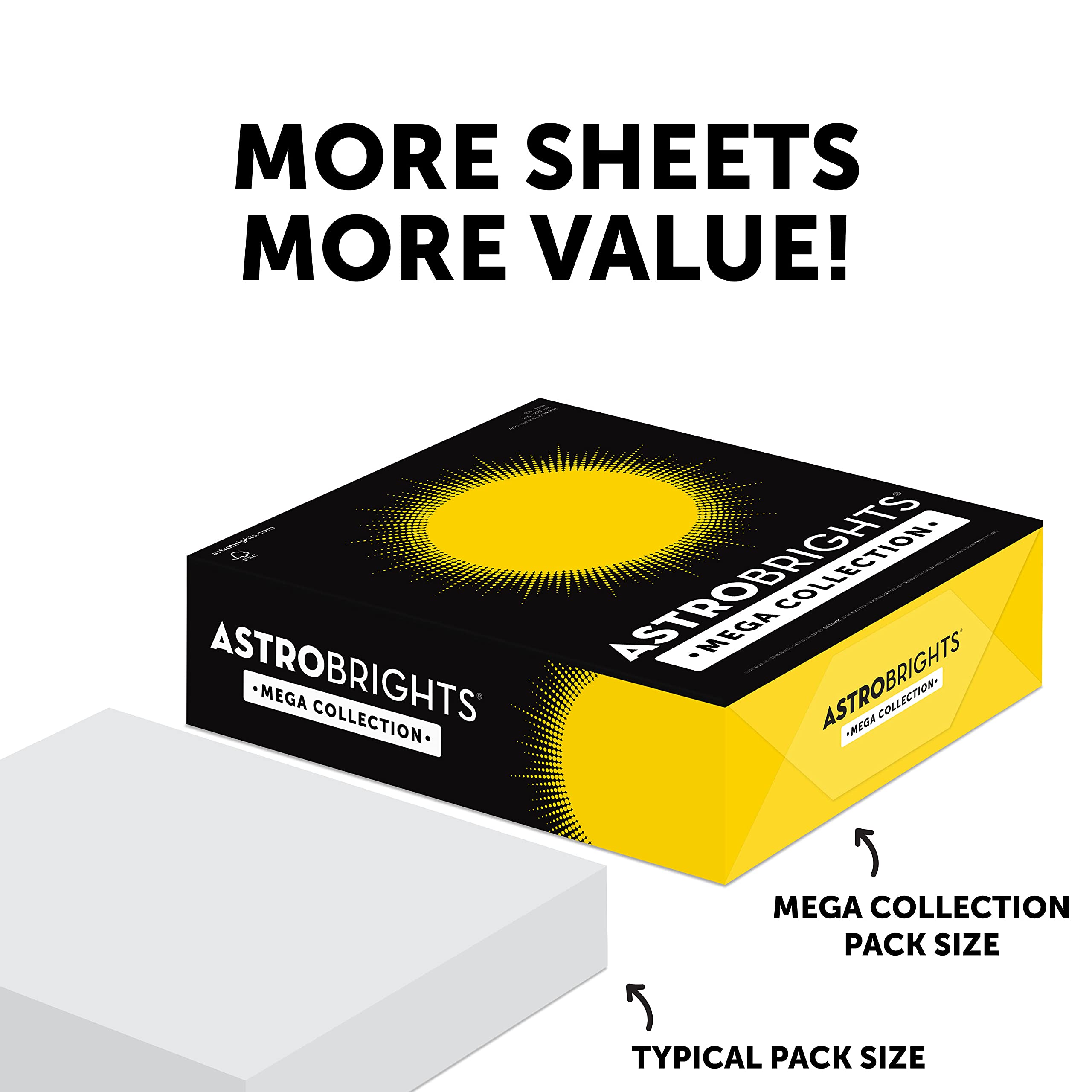 Astrobrights Mega Collection Colored Cardstock Paper - 320 Sheets, 65 lb/176 gsm, 8.5 x 11 Inches, 5 Vibrant Colors - Premium Bright Card Stock for Scrapbooking, DIY Crafts, School Projects, Office Documents & Invitations