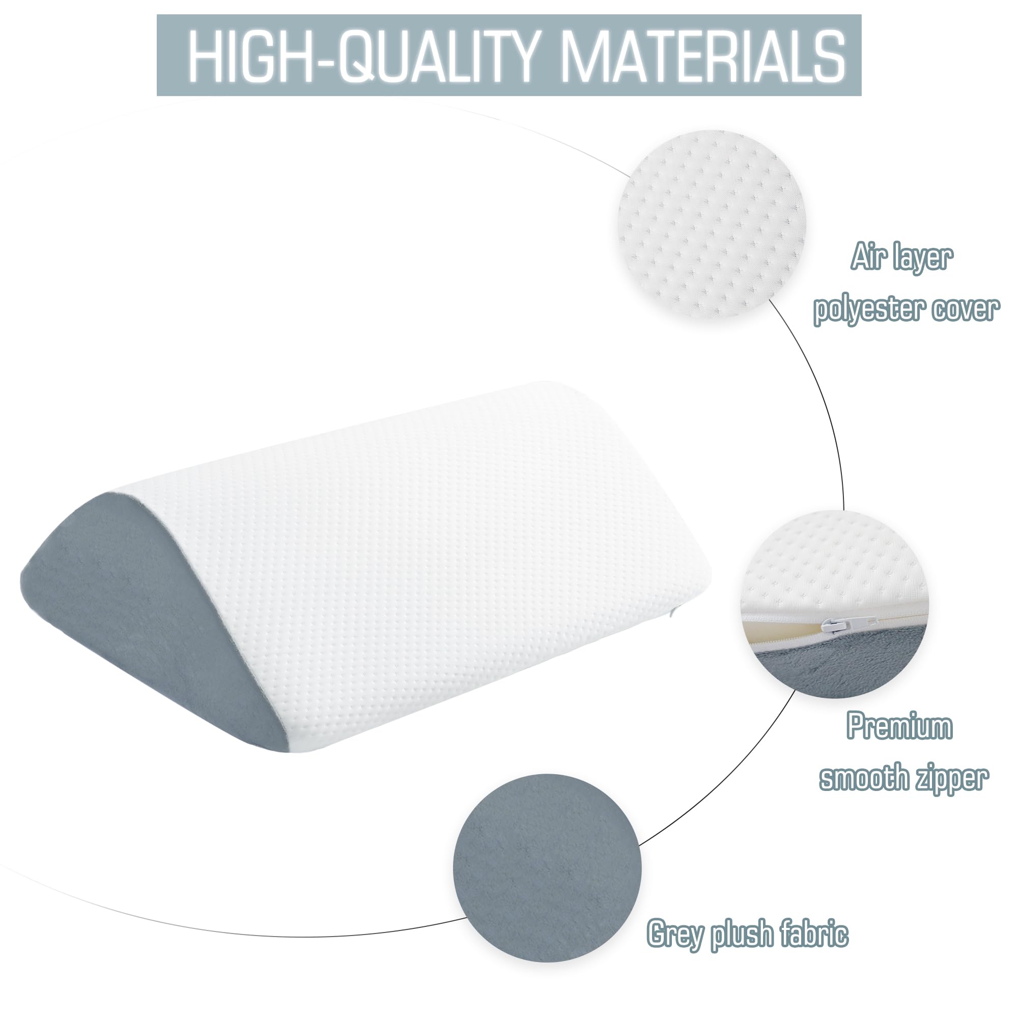 Orthopedic Knee Wedge Pillow for Sleeping & Post-Surgery Recovery - Sciatica, Back, Hip & Ankle Pain Relief - Adjustable Bed Wedge for Comfortable Support (Perfect for Side Sleepers & Recovery After Surgery)