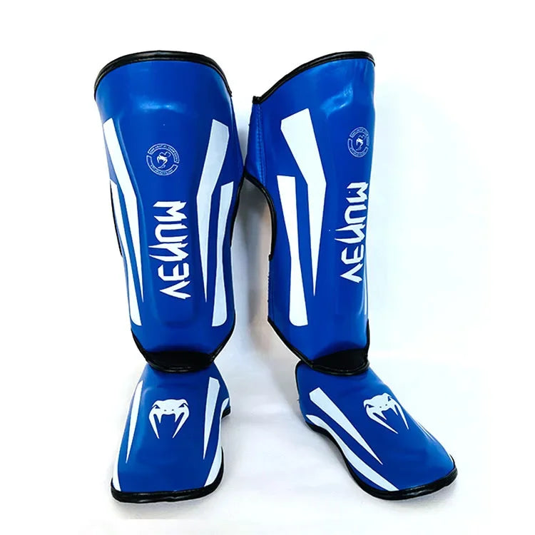 Thai Boxing Sanda Leg Guards - MMA Free Fighting Taekwondo Kick Protection Gear for Training & Competition