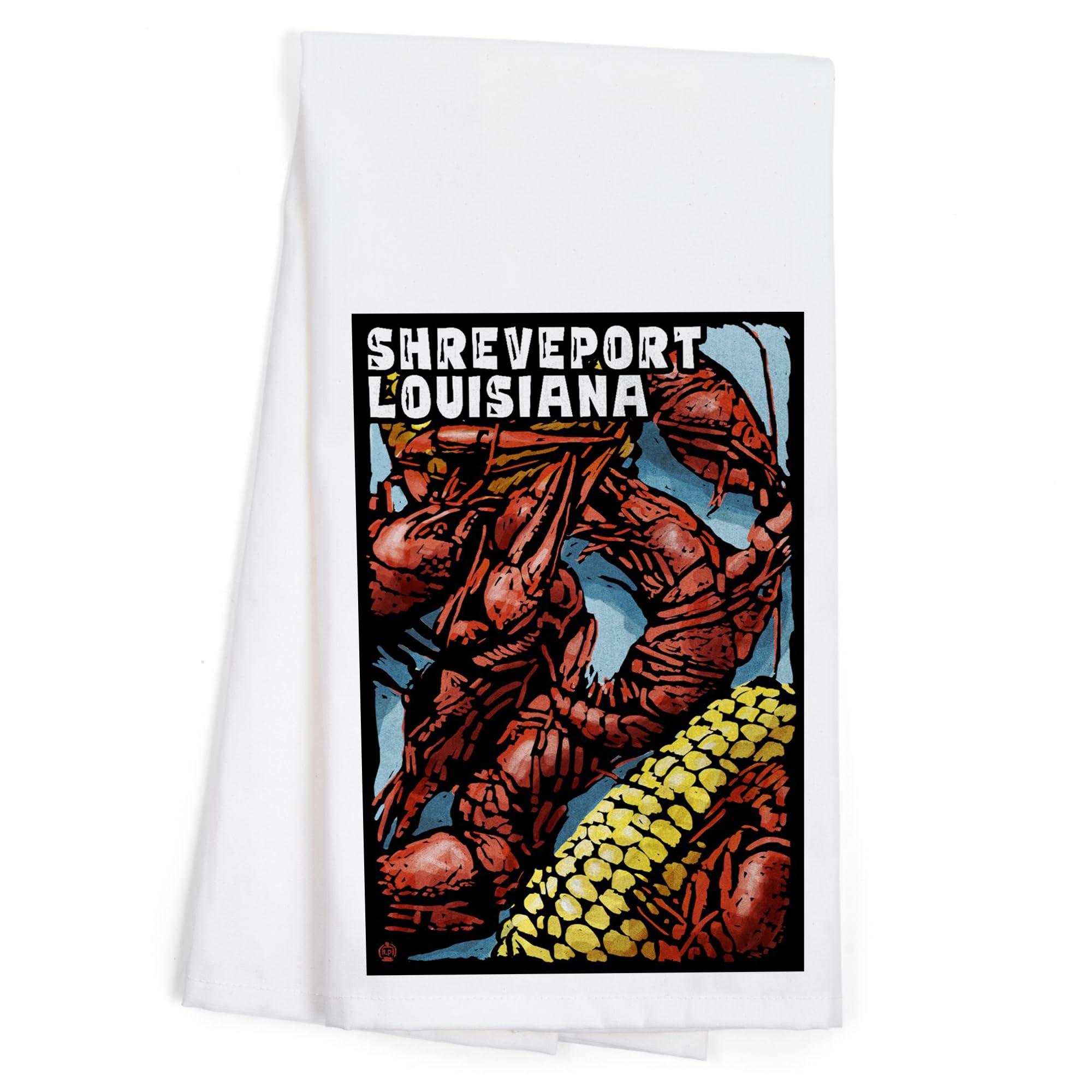 Lantern Press Shreveport Louisiana Crawfish Scratchboard Tea Towel - 100% Cotton Decorative Hand Towel for Kitchen & Home | Perfect for Cooking, Gifting & Farmhouse Decor