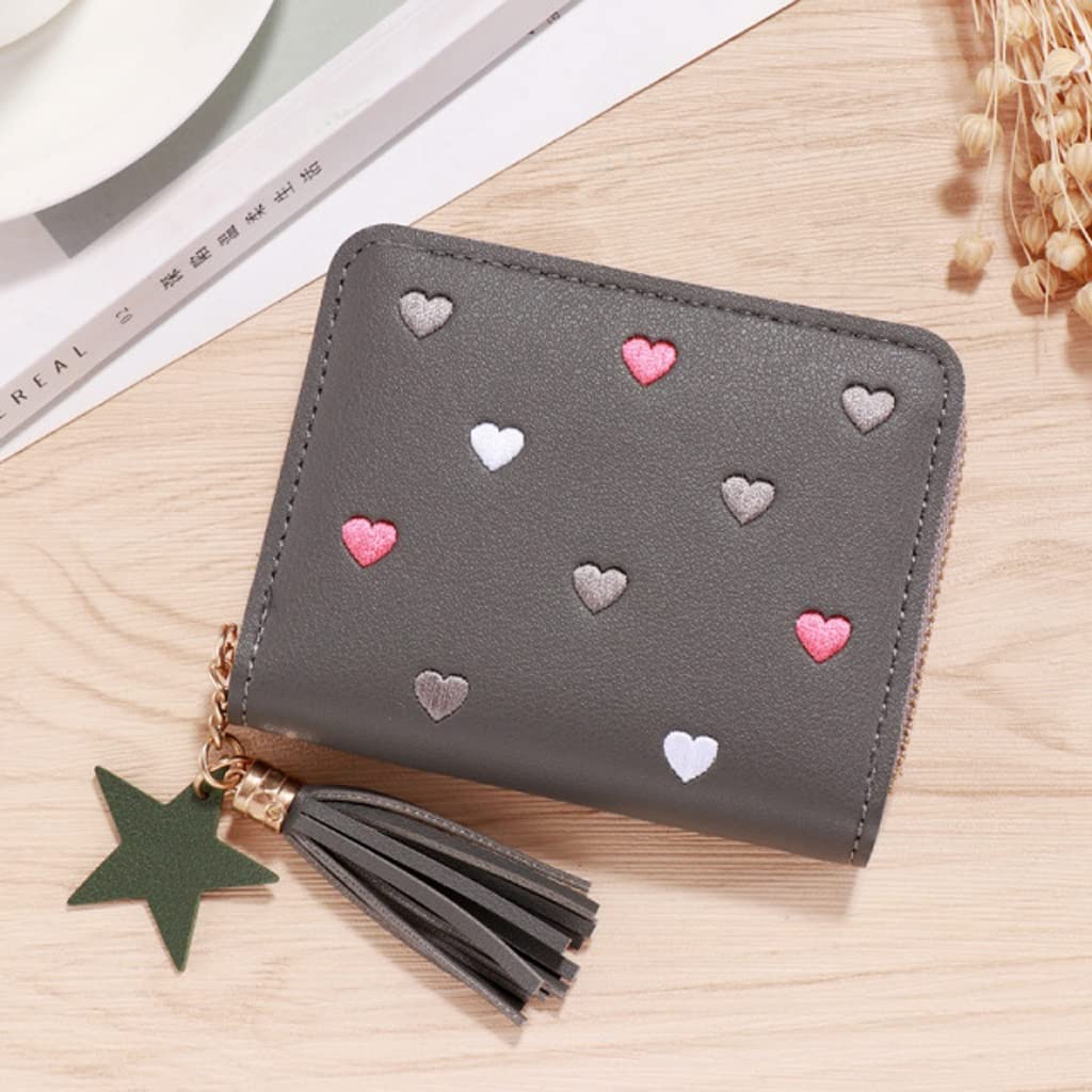 Stylish Women's Fringe Mini Coin Purse Wallet - Small Zippered Credit Card Holder for Ladies (11x9cm) - Perfect for Parties, Travel & Everyday Use (Color: B)