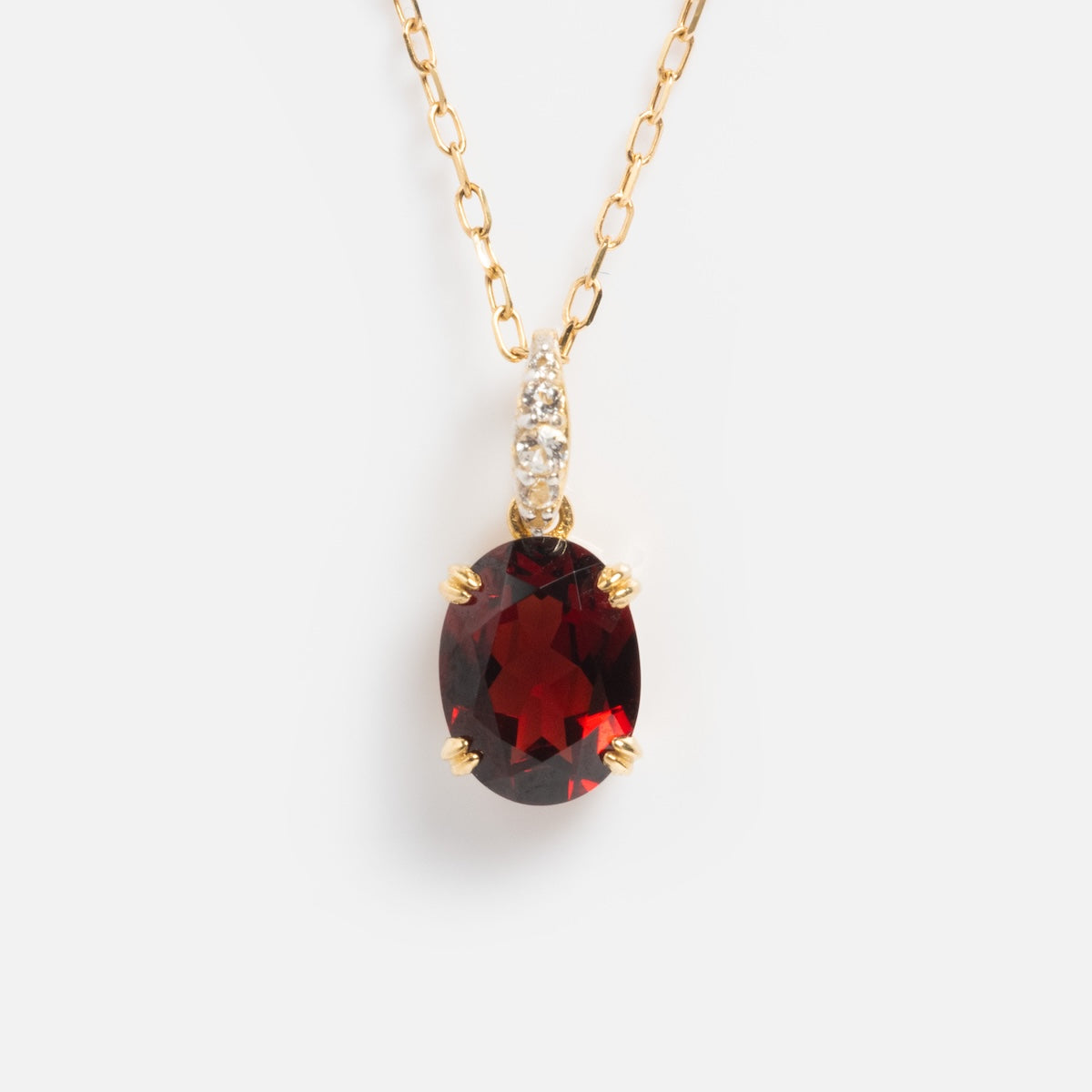 Solid Gold January Birthstone Garnet Pendant Necklace - Classic 2025 Capsule Collection | Perfect Gift for Birthdays, Anniversaries & Special Occasions
