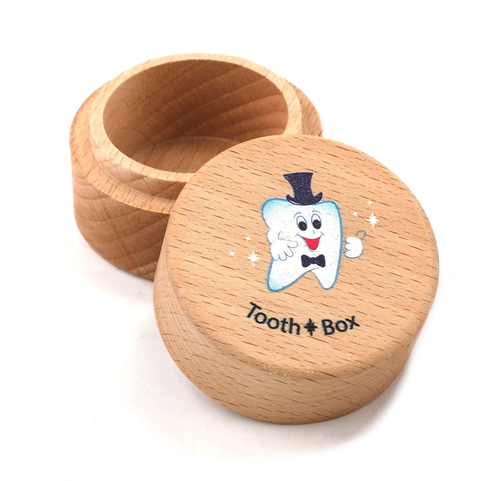 Wooden Tooth Holder Fairy Box - Baby Tooth Keepsake Storage Container for Lost Teeth | Perfect Tooth Saver Gift for Boys and Girls | First Tooth Milestone, Tooth Fairy Tradition, Memory Box for Childhood Keepsakes