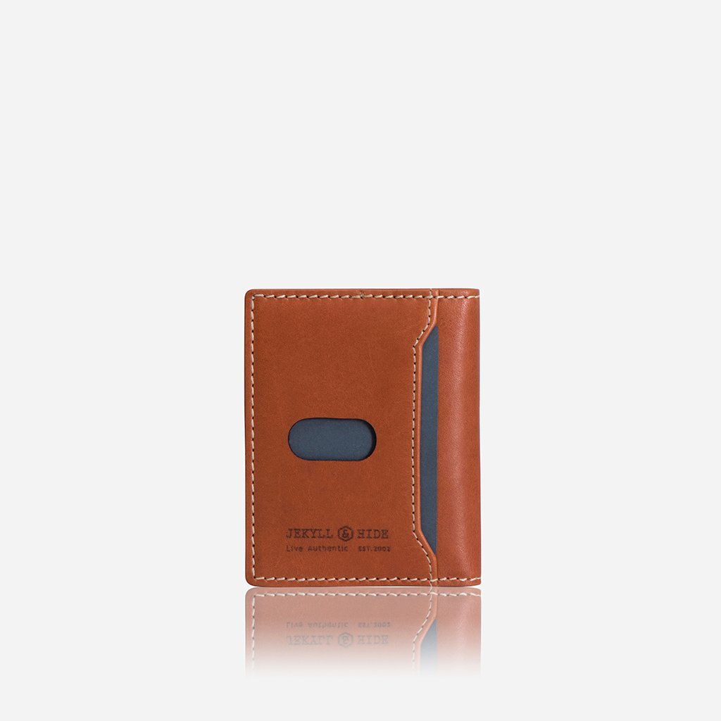 Jekyll & Hide Roma Slim Bifold Card Holder Wallet for Men - Genuine Leather RFID Blocking - Tan Brown | Perfect for Everyday Carry, Business Cards & Minimalist Lifestyle