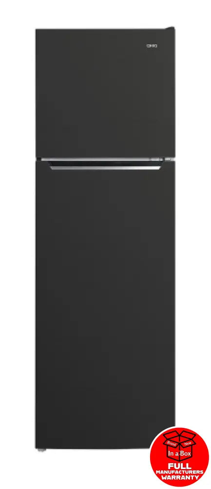 CHiQ CTM253NBS5E 255L Top Mount Refrigerator - Energy Efficient Black Steel Freezer for Home, Kitchen & Office Use