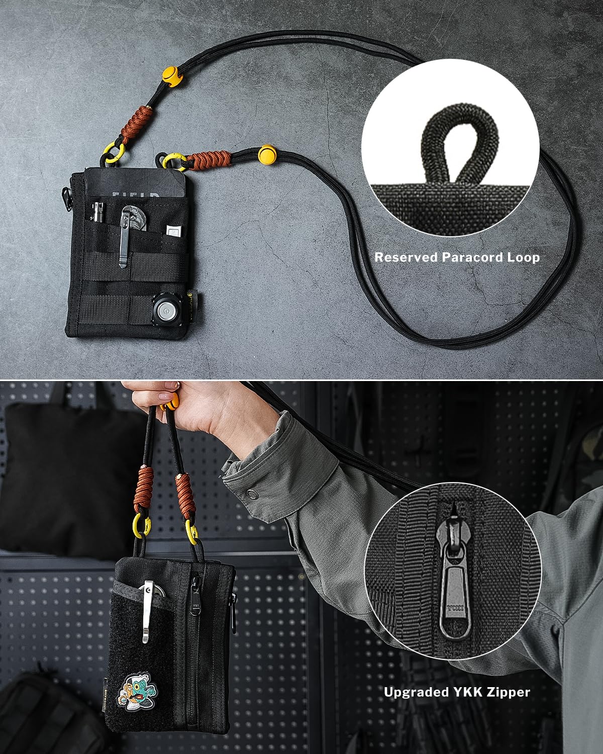 VIPERADE VE16R EDC Pouch - 7-Pocket Tactical Organizer for Men | Compact Multitool Pouch with Shoulder Strap | Perfect for Everyday Carry, Camping, Hiking & Outdoor Adventures