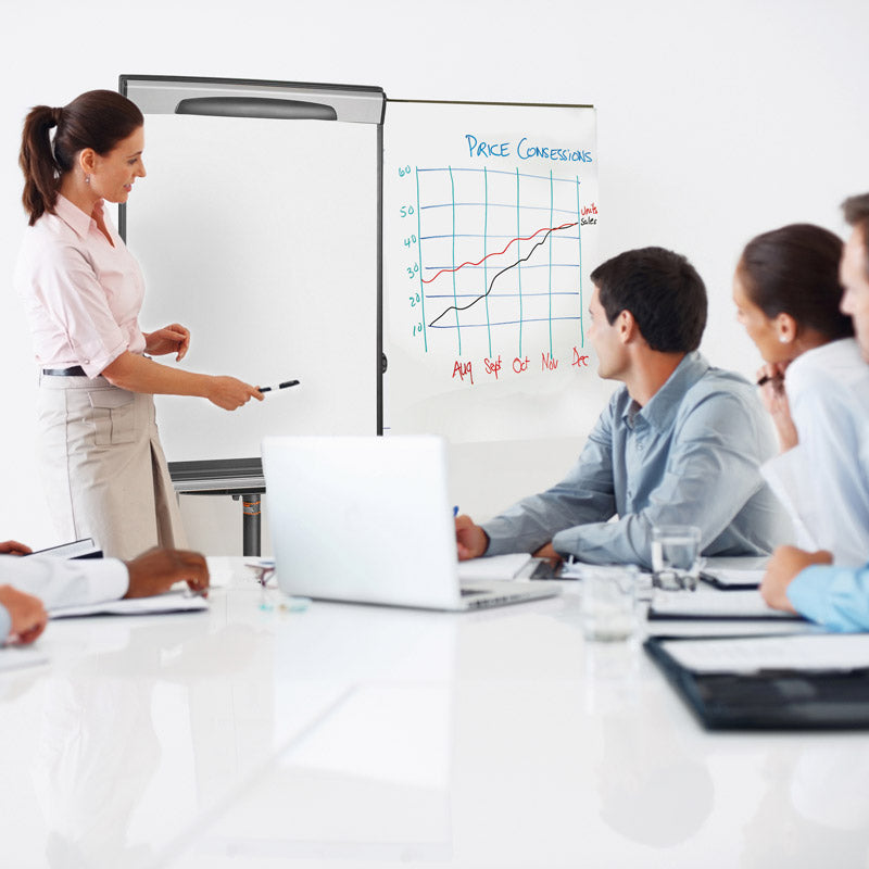 Portable Magnetic Dry Erase Whiteboard Easel with Pen Tray - Adjustable Height Black Stand for Office, Classroom & Home Use - Perfect for Presentations, Teaching & Kids Drawing