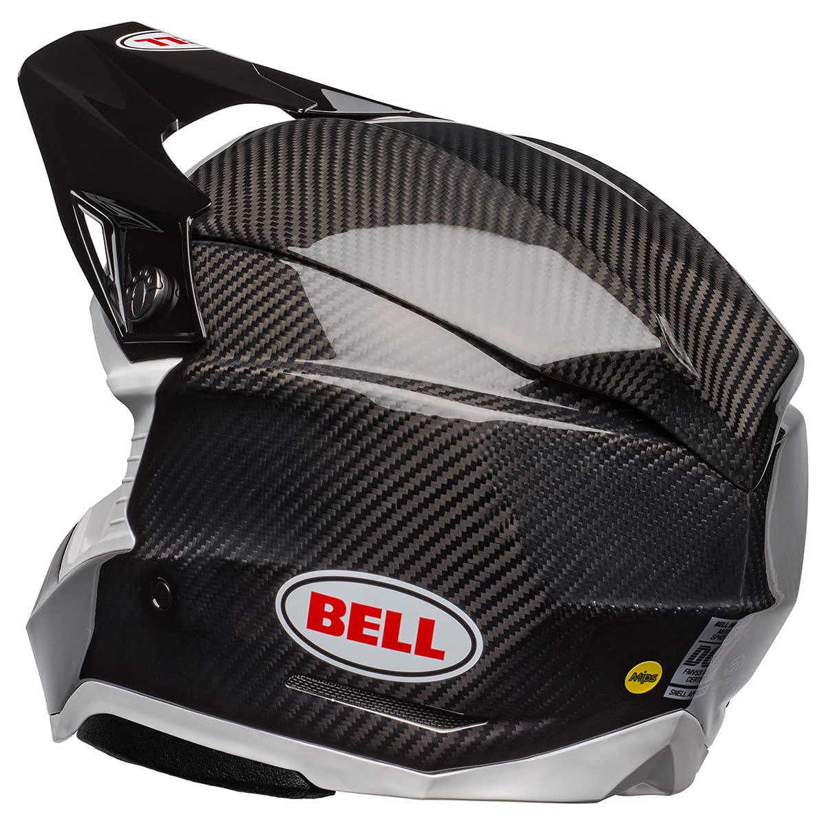 BELL Moto-10 Spherical MIPS Motorcycle Helmet - Gloss Black/White - Small - Lightweight & Durable for Street Riding & Racing - DOT & ECE Certified Safety Gear