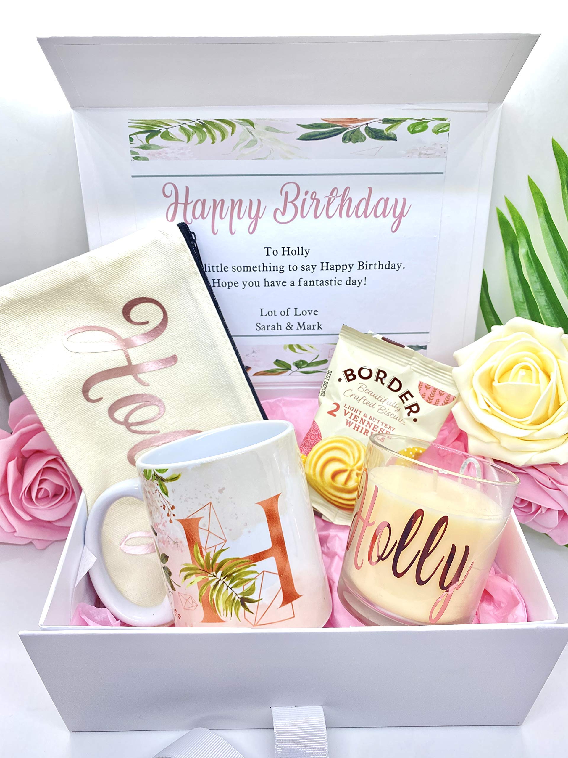 Personalized Rose Gold Birthday Gift Box Set - Luxury Gift Hamper for Women, Birthday, Anniversary, Valentine's Day - Perfect for Her, Wife, Girlfriend, Mom | Elegant Present for Special Occasions & Romantic Surprises