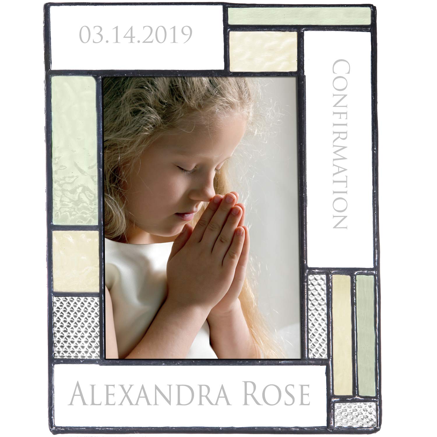 Personalized 4x6 Vertical Photo Frame - Engraved Glass Keepsake Gift for Religious Occasions