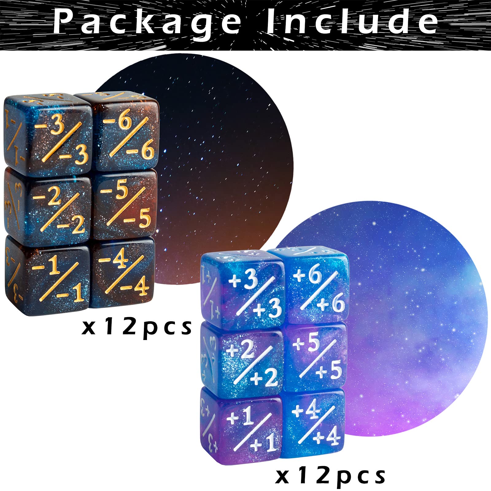 24-Piece MTG Counter Dice Set - +1/+1 Buff Dice & Life Tokens for Magic: The Gathering TCG, Commander Deck Accessories - Perfect for Gameplay Tracking and Strategy Enhancement