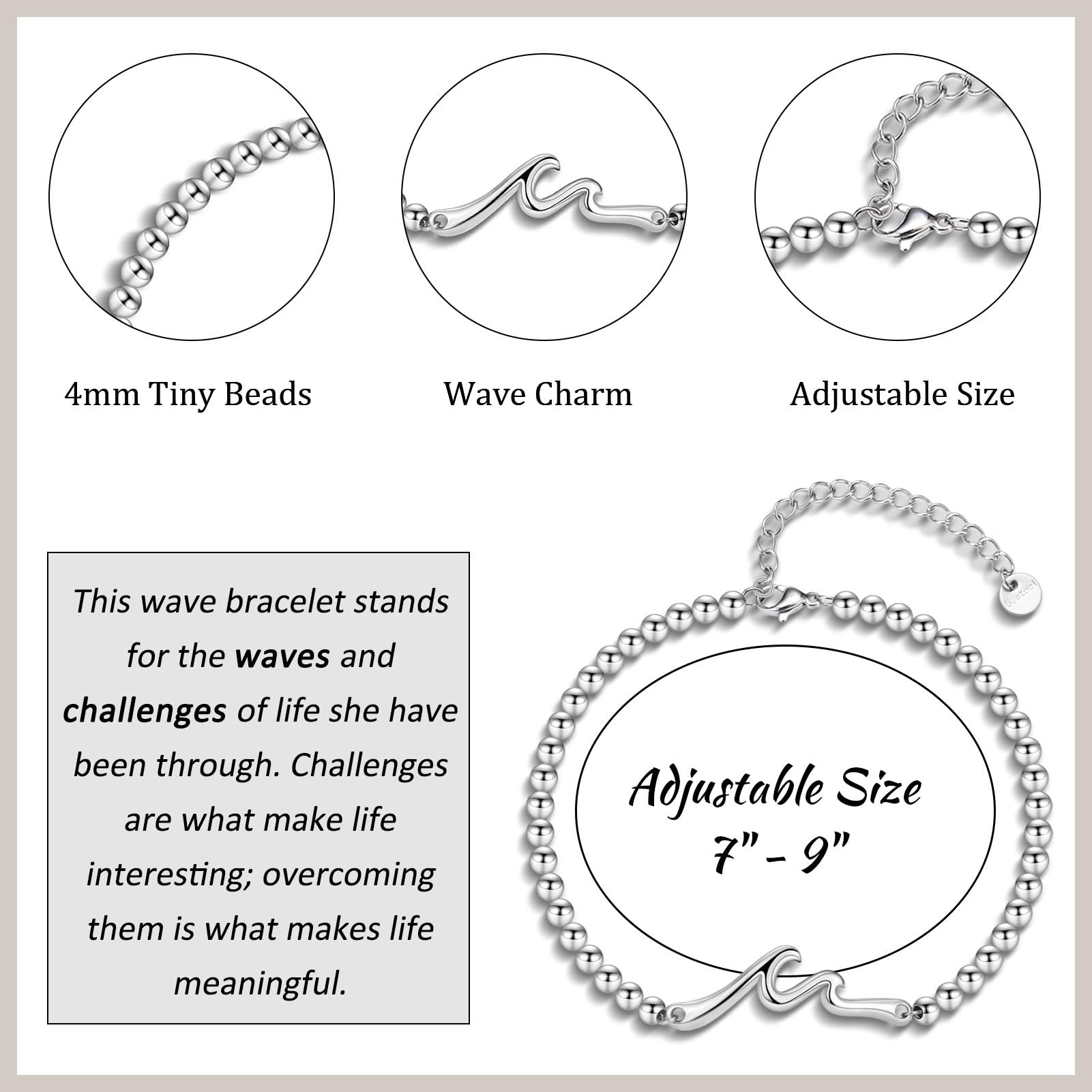 The Wave of Life Bracelet - Meaningful Gifts for Women, Best Friend, Sister, Daughter, Granddaughter & Niece | Christmas, Birthday, Valentine's Day & Graduation Present | Perfect for Everyday Wear, Special Occasions & Thoughtful Surprises