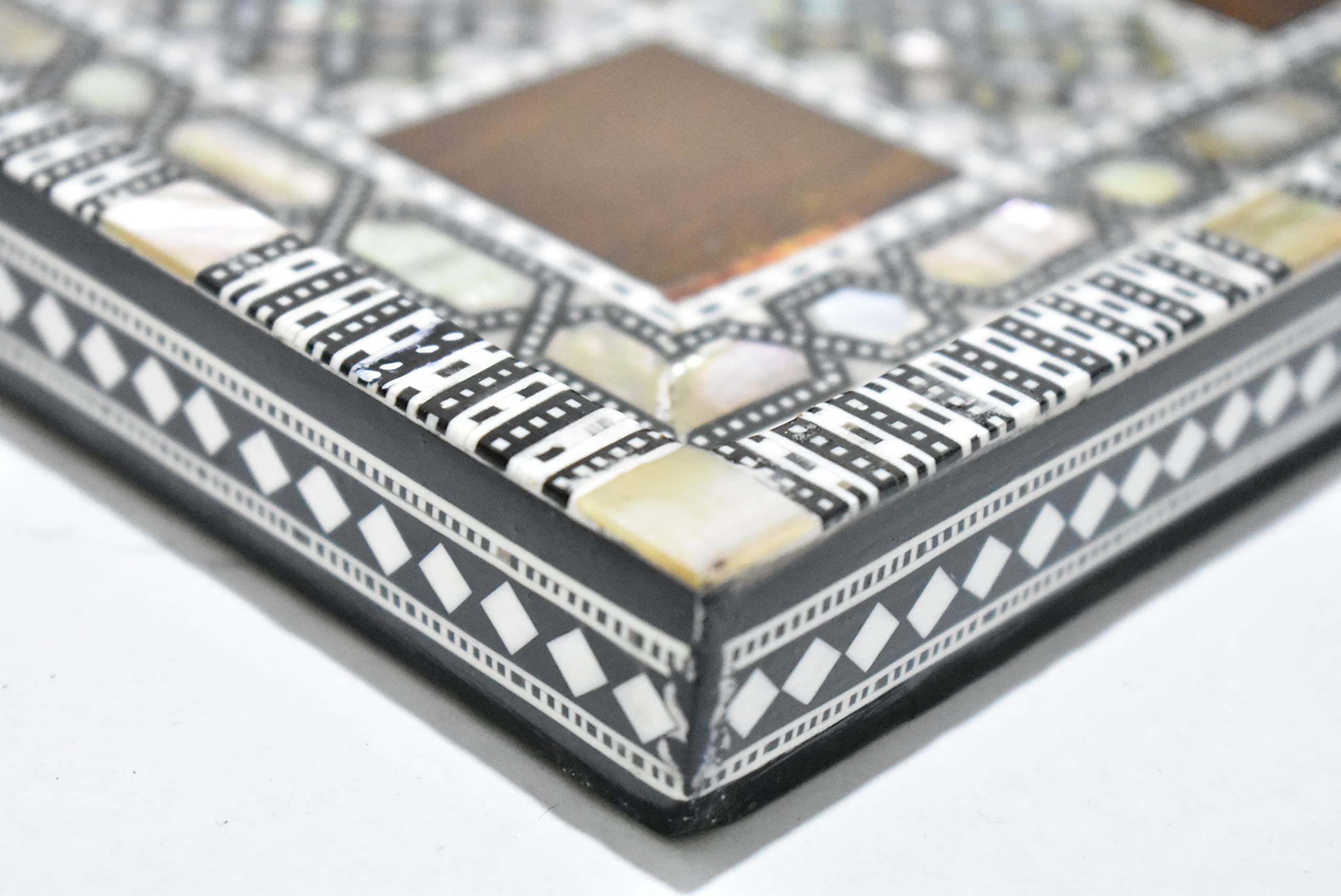 Handmade Egyptian Mother of Pearl Inlaid Chess Board - 16.8 Inch Luxury Game Set for Home Decor & Intellectual Play | Perfect for Chess Enthusiasts, Gift Giving, and Elegant Living Room Display