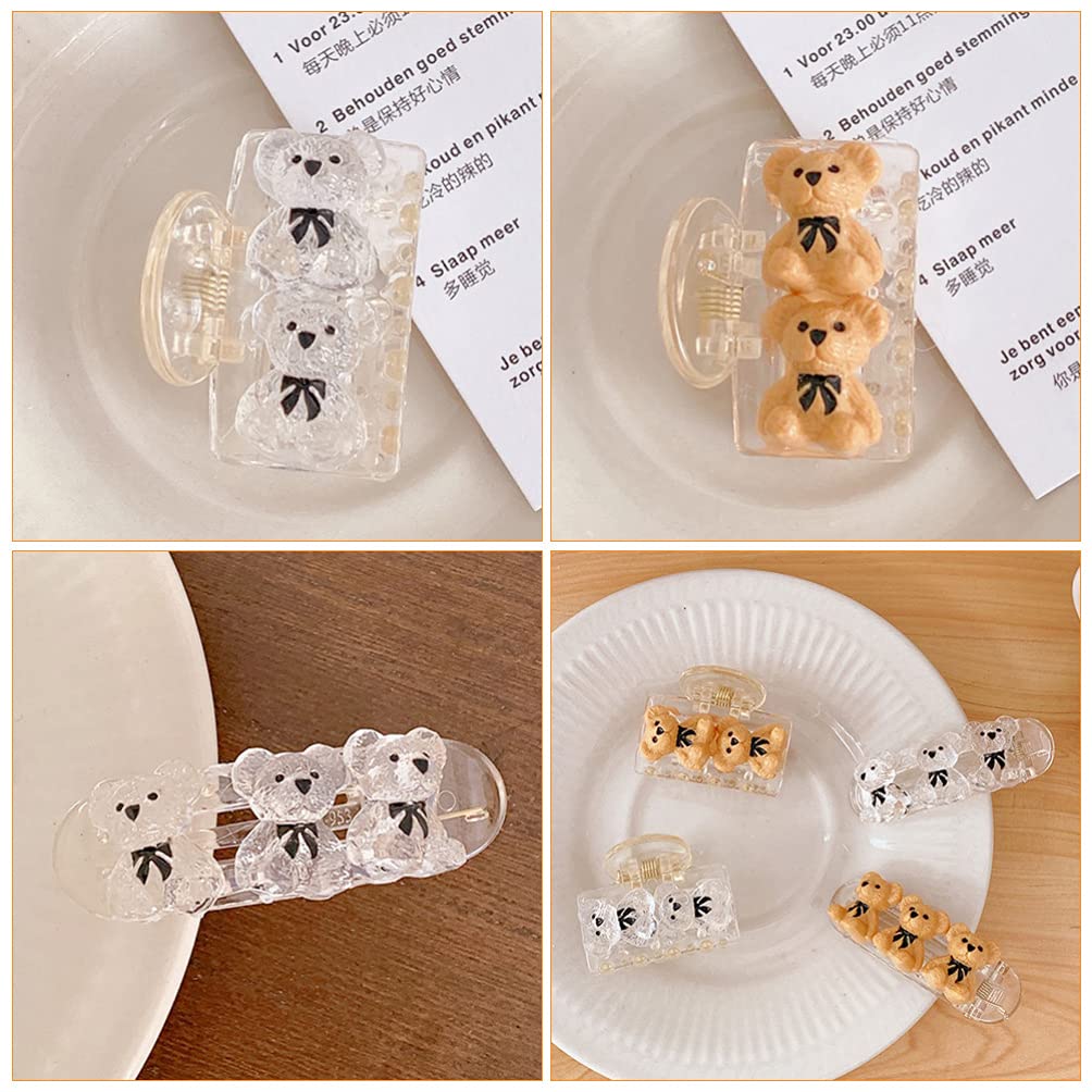 4Pcs Cute Non-Slip Hair Claw Clips for Women & Girls - Strong Hold Ponytail Barrette Hair Clamps - Perfect for School, Work, Gym and Daily Hair Styling