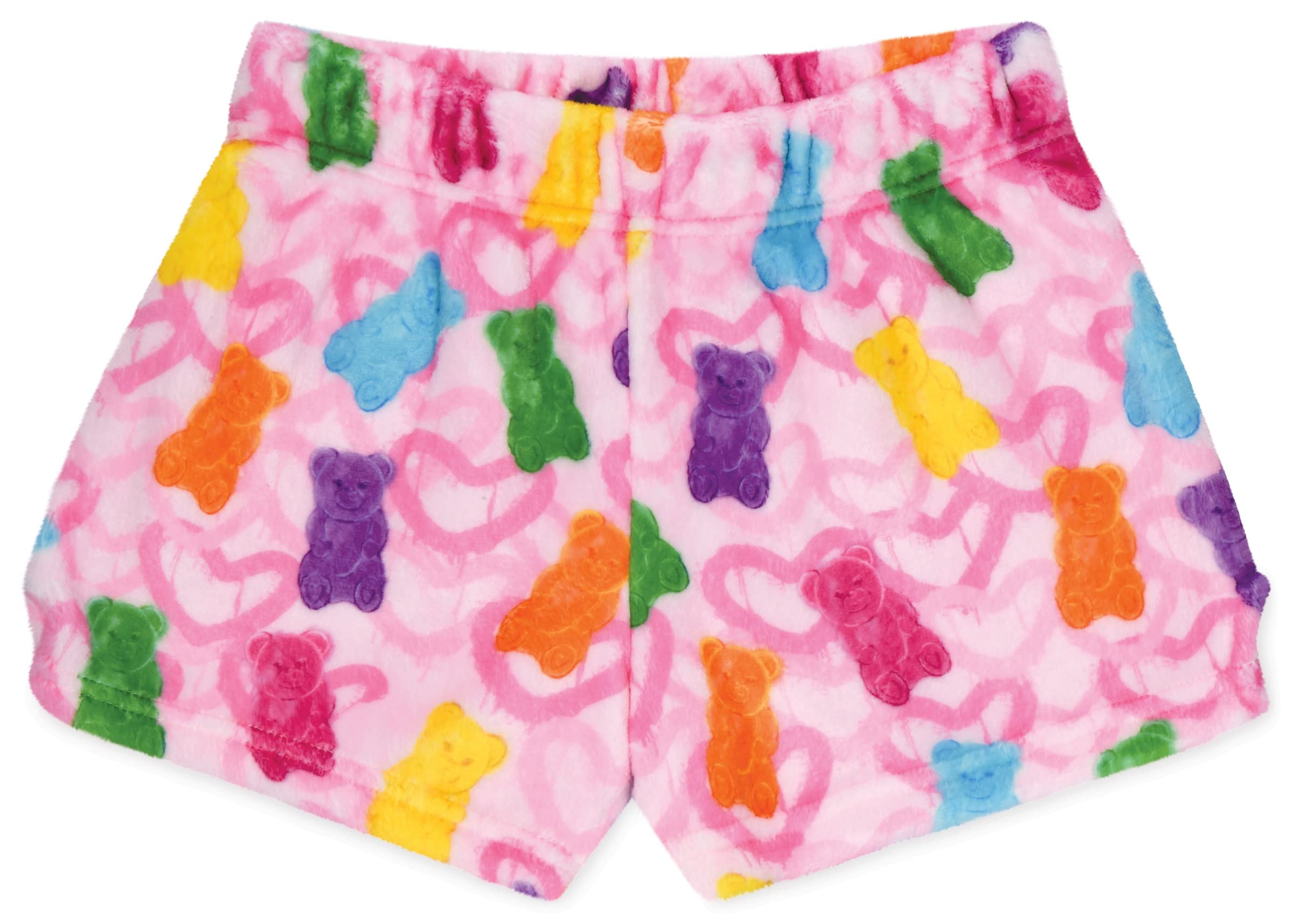 iScream Big Girls Silky Soft Fun Print Plush Fleece Shorts - Snacks & Sweets Collection | Cute Lounge Pajama Shorts for Women & Teens | Perfect for Sleepovers, Netflix Nights & Summer Comfort