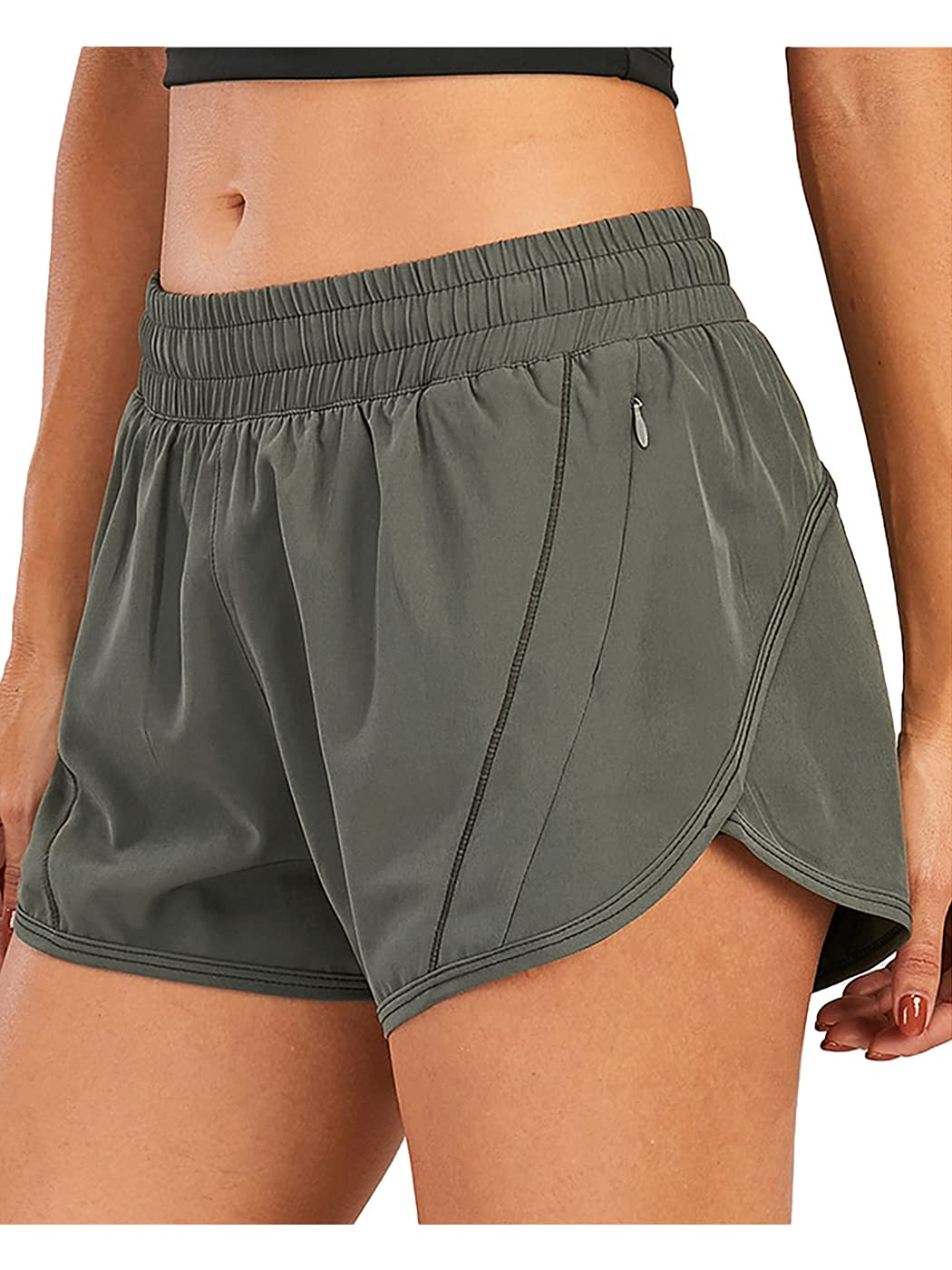 Anna-Kaci Women's Quick Dry Loose Workout Running Shorts with Drawstring & Zip Pocket - Breathable Athletic Gym Shorts for Yoga, Jogging, and Outdoor Sports