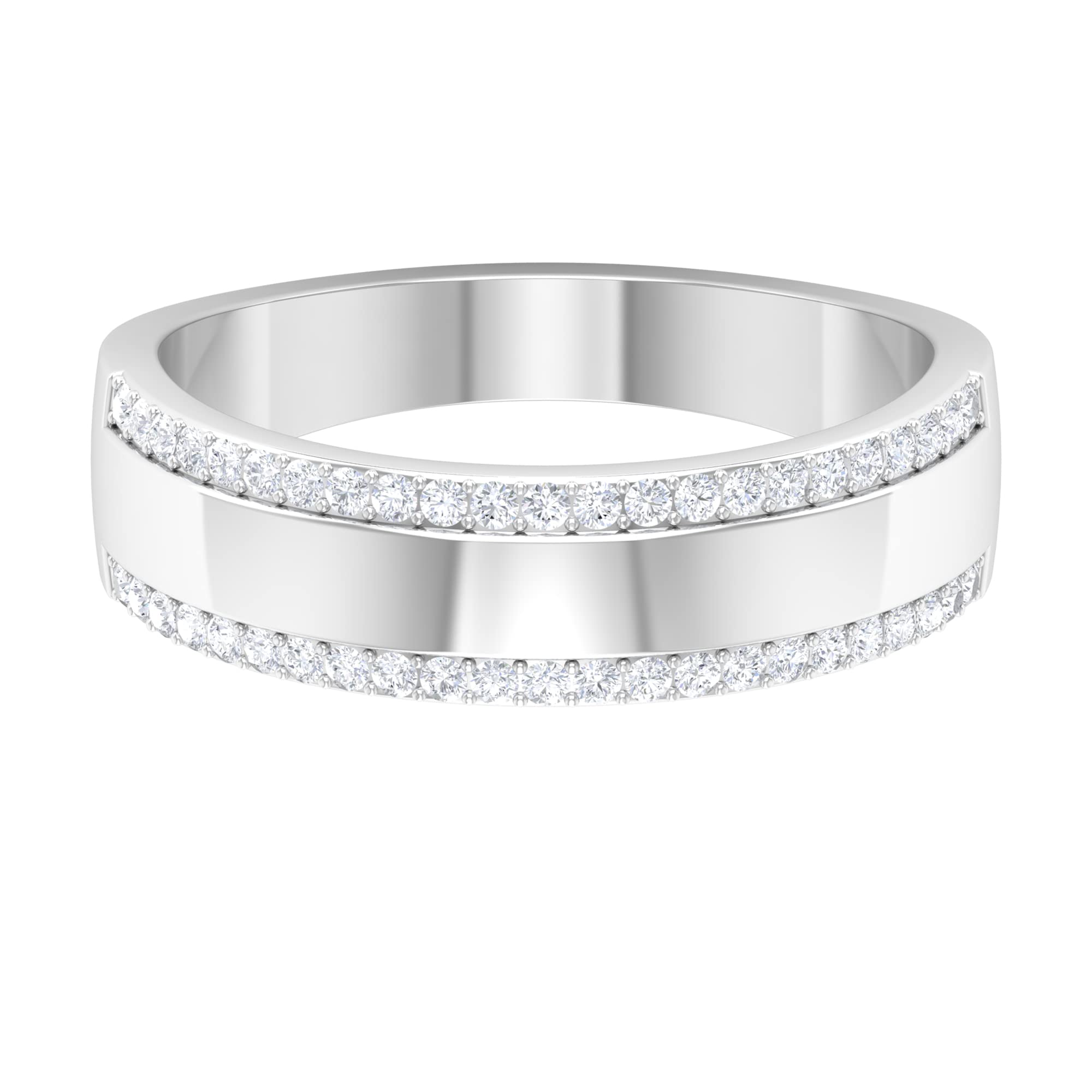 14K Solid Gold Two-Tone Diamond Wedding Band Ring for Men – Elegant & Durable – Perfect for Engagement, Wedding, Anniversary & Special Occasions