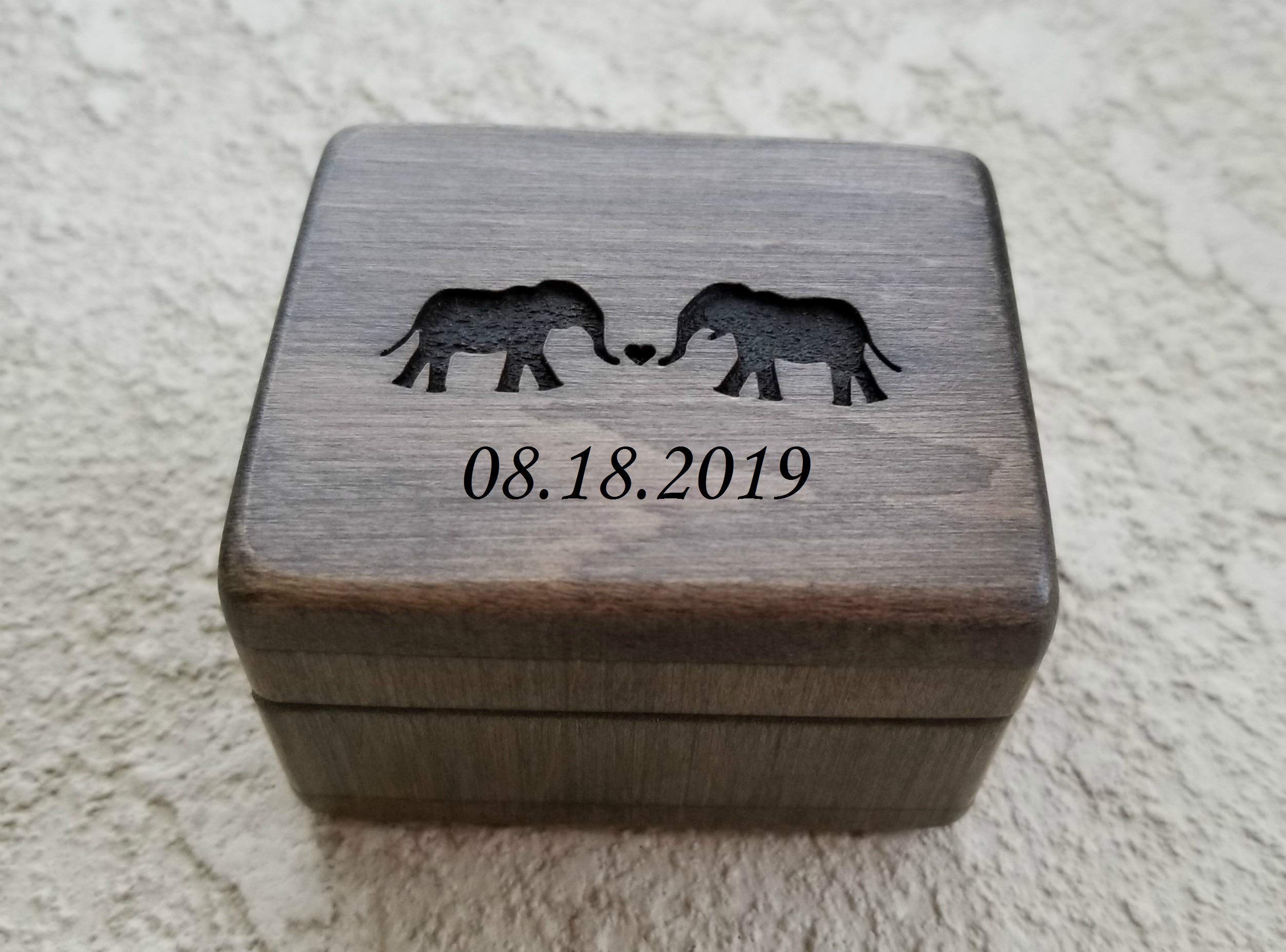 Handmade Elephant Wedding Ring Box - Elegant Engagement & Proposal Ring Holder for Jewelry - Perfect for Romantic Proposals, Anniversaries, and Special Occasions