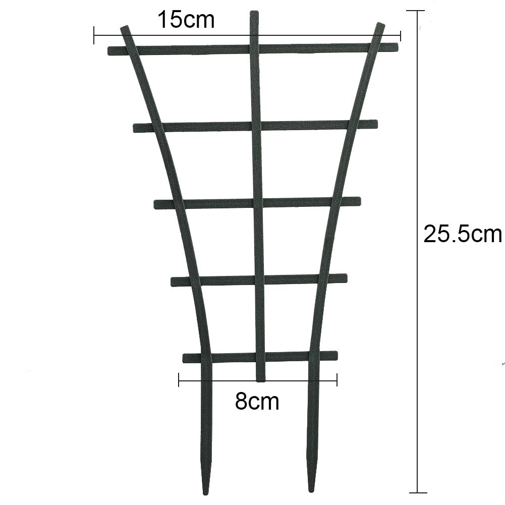 6 Pack Dark Green Plastic Stackable Plant Climbing Trellis - DIY Garden Plant Support for Potted Flowers, Vegetables & Vines | Perfect for Courtyard Gardens, Balconies & Indoor Plants