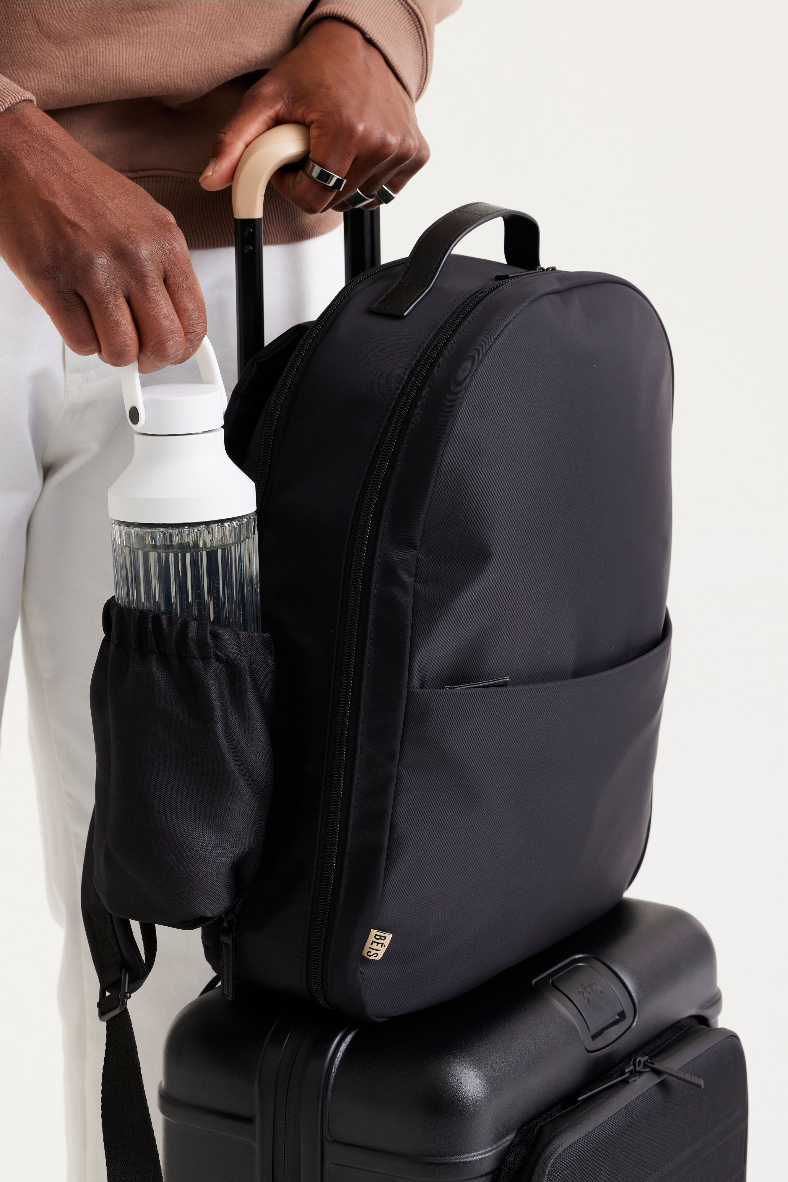 Premium Black Commuter Backpack for Men & Women - Waterproof Laptop Backpack with USB Charging Port - Ideal for Work, Travel & Daily Use