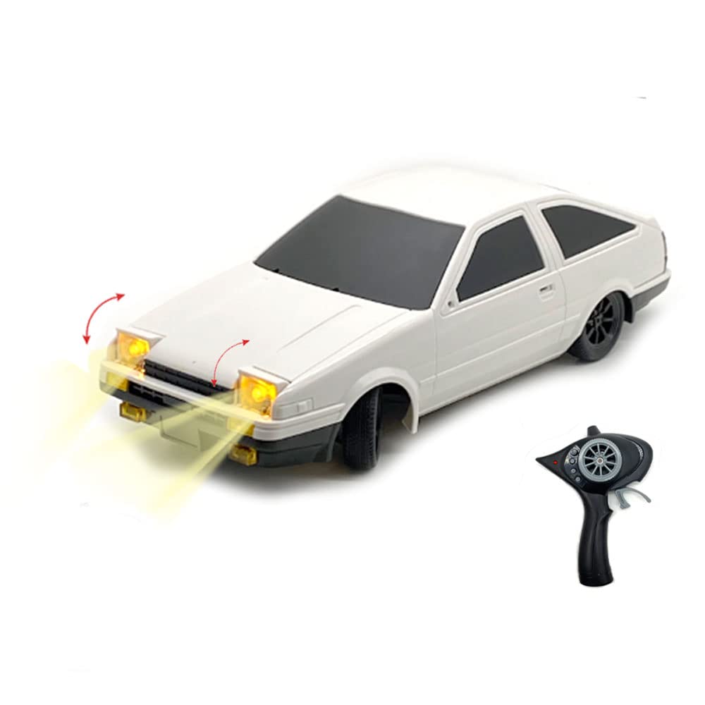 2.4GHz Remote Control RC Truck 1/18 Scale AE86 Fast Rally Car with Reversible Headlights, Anti-Skid & Anti-Fall Design - Ready-to-Run RTR Model for Kids & Adults | Perfect for Off-Road Racing, Backyard Driving, and Christmas Gifts