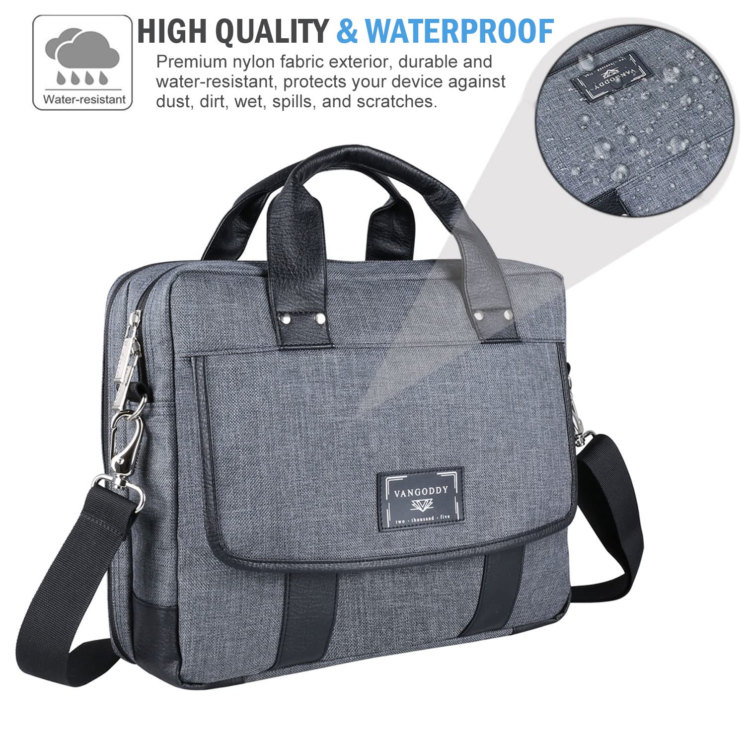 Waterproof 11.6-13 Inch Laptop Shoulder Bag - Compatible with iPad Pro 13-inch (M4), iPad Air 13-inch (M2) 2024, iPad Pro 12.9 inch - Perfect for Business Travel, Commuting & College Students