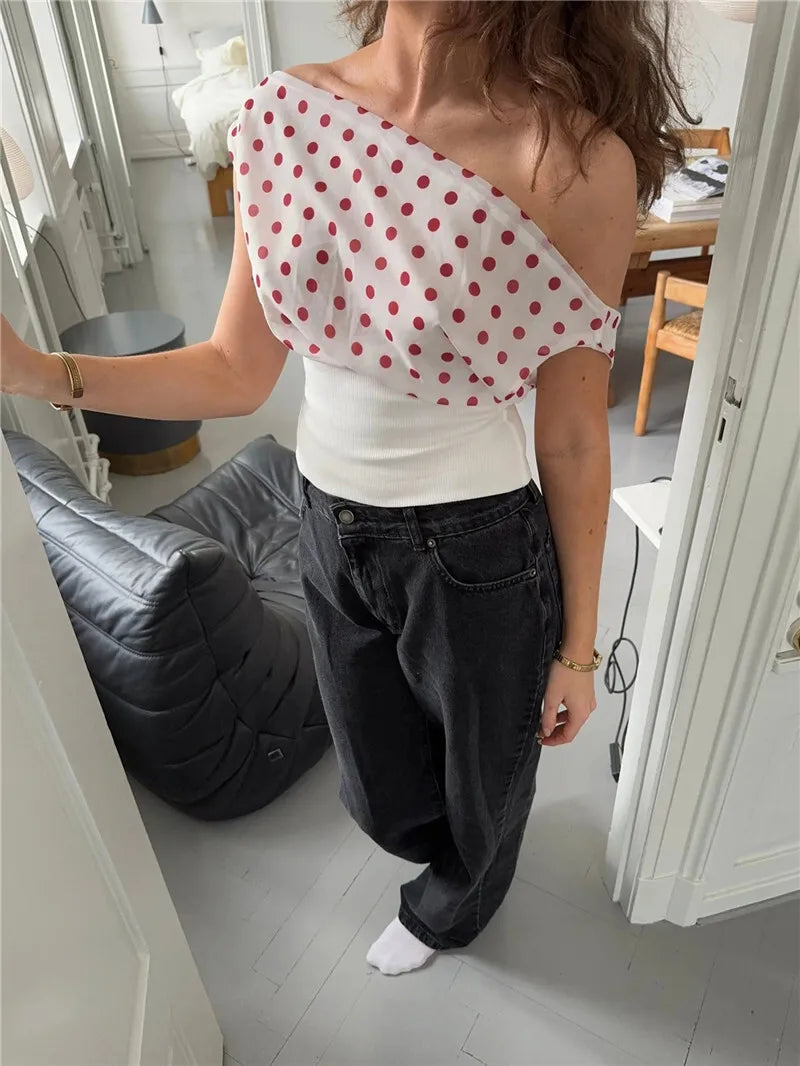 Women's Backless Polka Dot Crop Top - Summer Fashion Sleeveless Tank Top for Casual Wear, Beach Outfits & Night Out